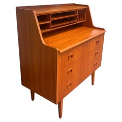 Swedish Mid Century Teak Secretary Desk Dresser by Broderna Gustafsson in Teak