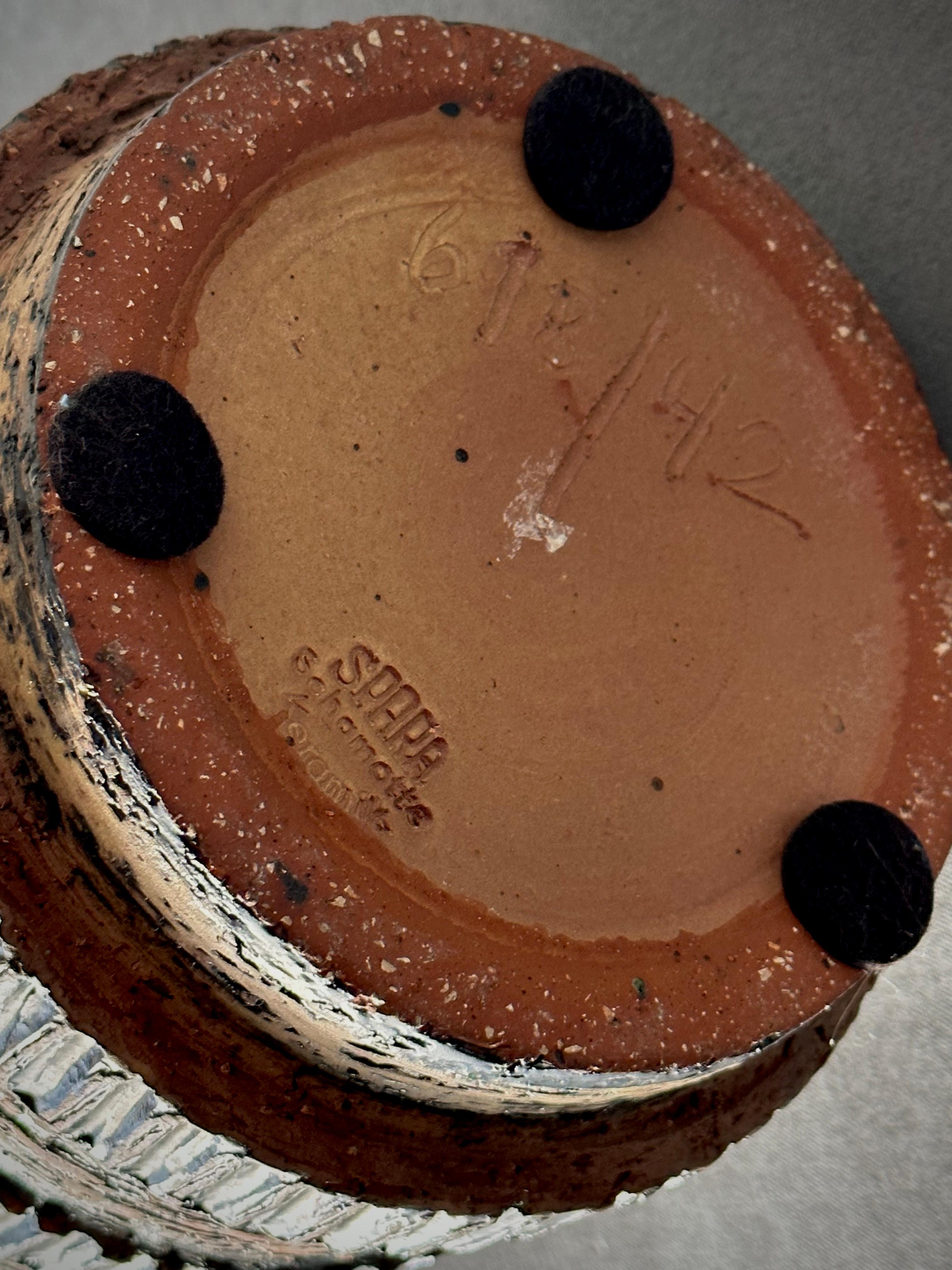 Swedish Mid-Century Textured Ceramic Vase 2