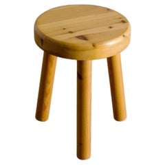 Swedish Mid Century Tripod Stool in Pine Produced in Sweden, 1970s