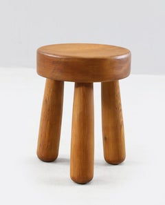 Swedish Mid Century Tripod Stool, Pine, Sweden, 1970's