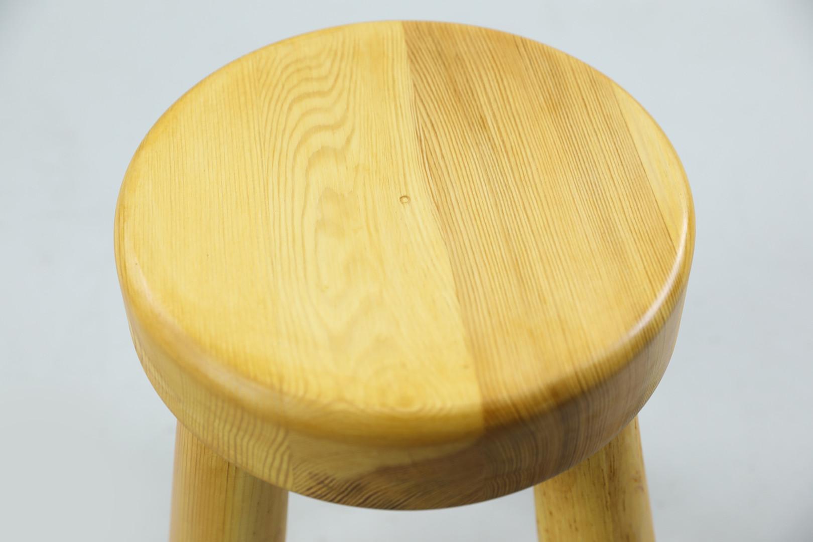 20th Century Swedish Mid Century Tripod Stool, Pine, Sweden, 1970's