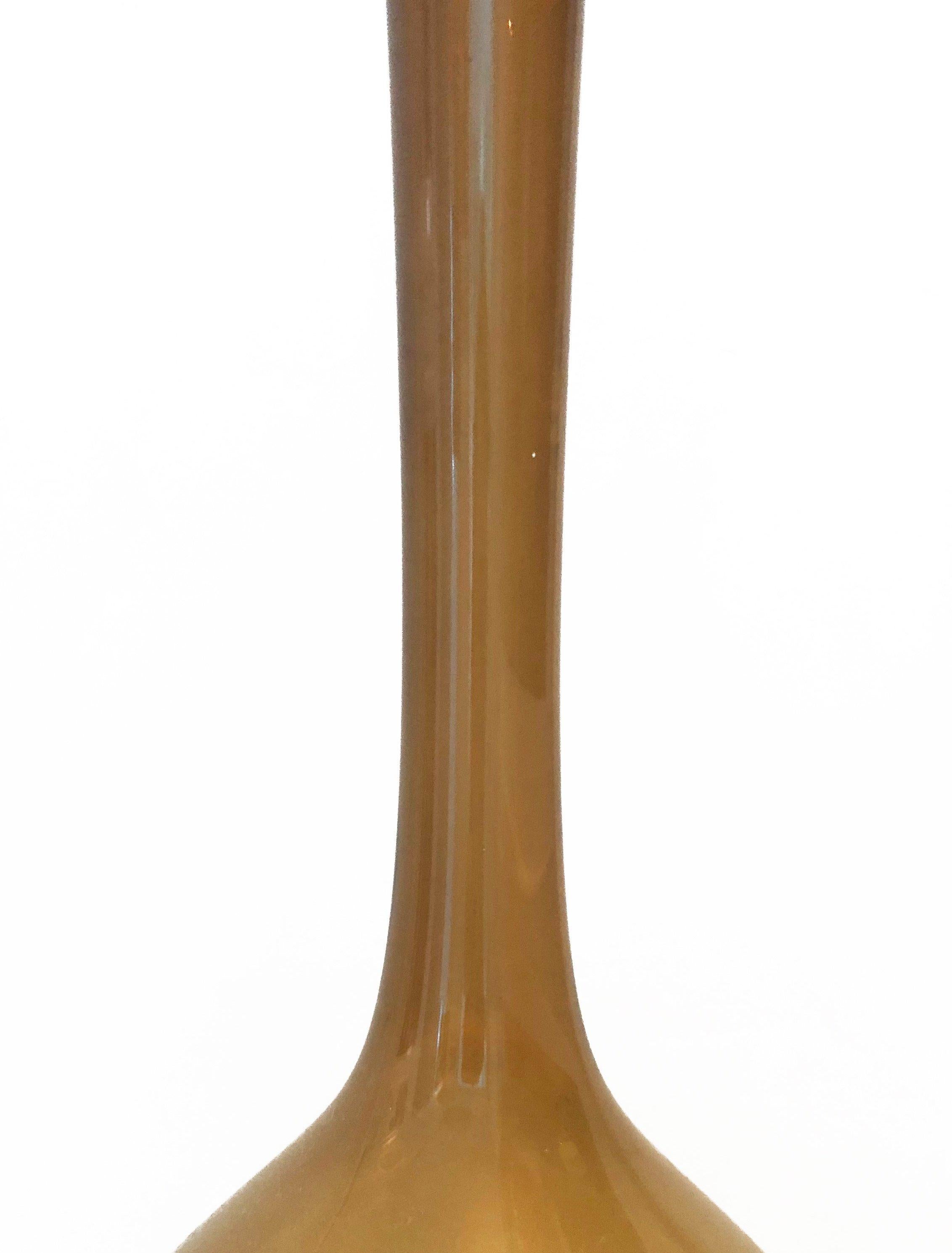 tall amber glass vase