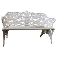 Swedish Mid-Century White Painted Garden Bench