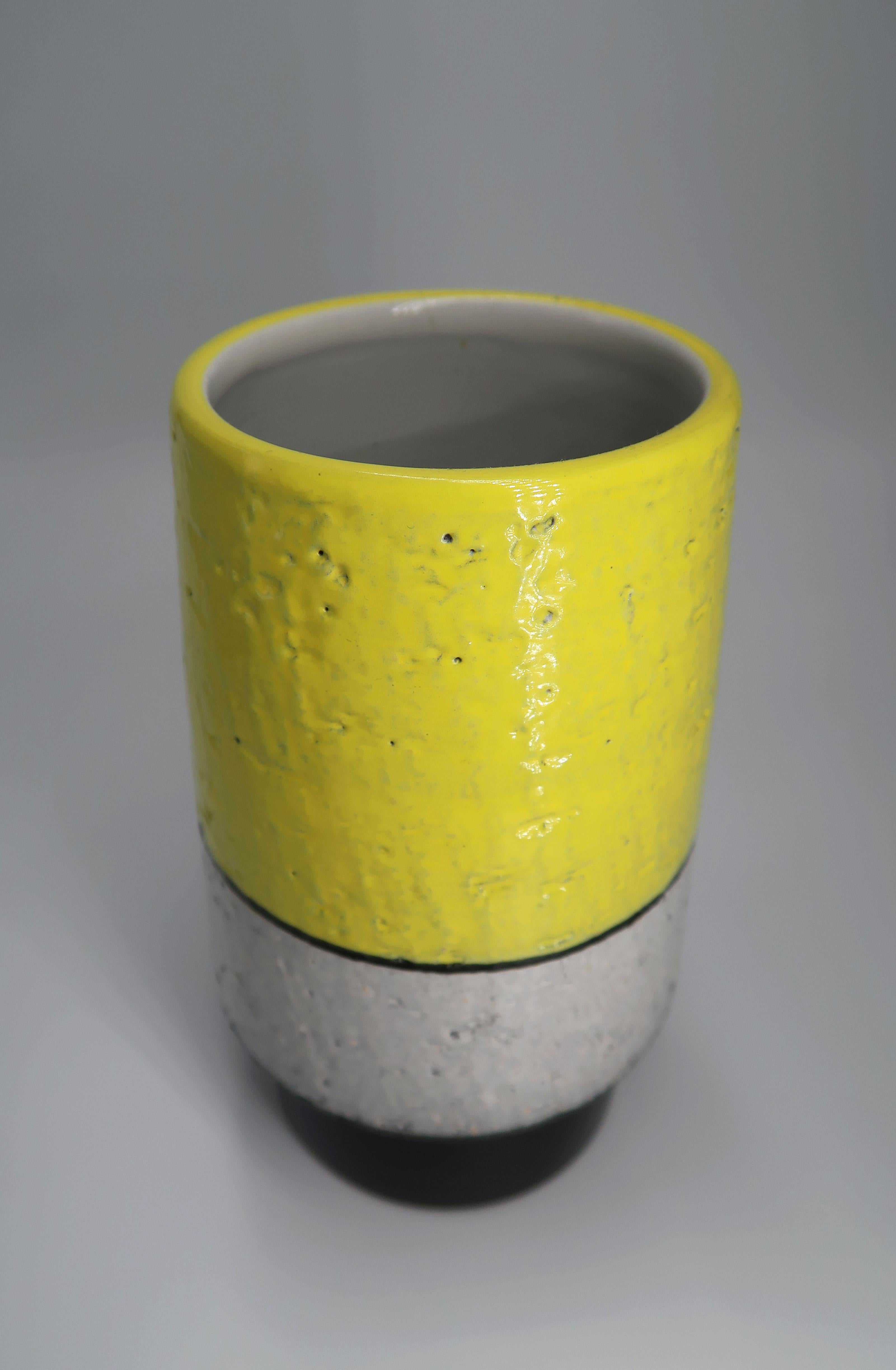 grey and yellow vase