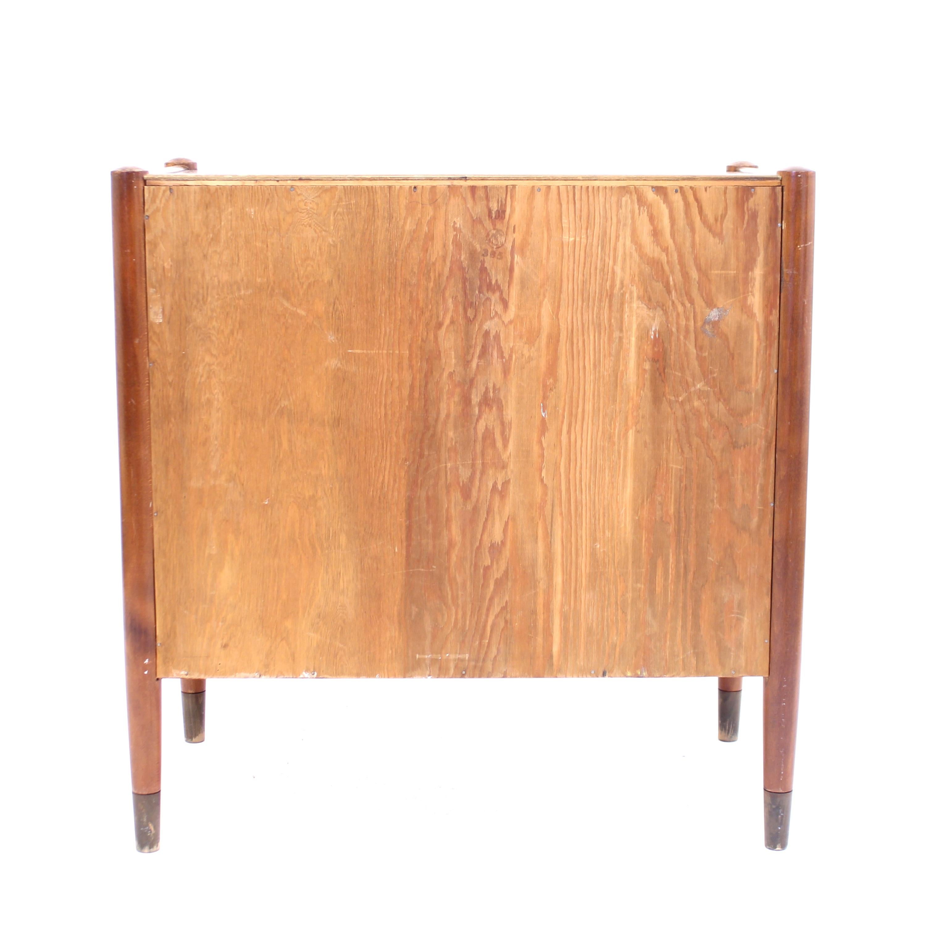 Swedish mid-century Zebrano chest of drawers, ca 1950s For Sale 8