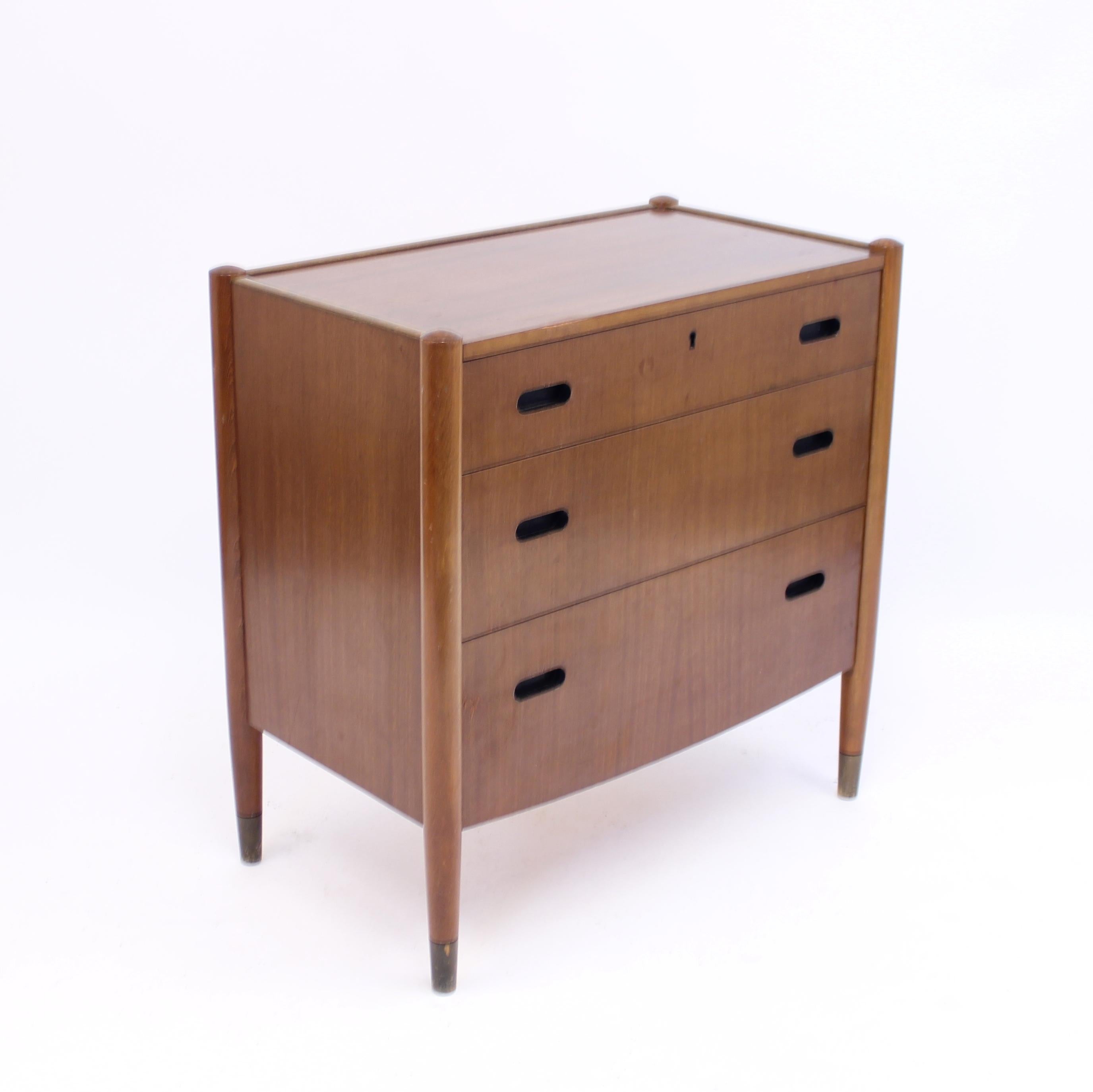 Swedish mid-century Zebrano chest of drawers, ca 1950s For Sale 1