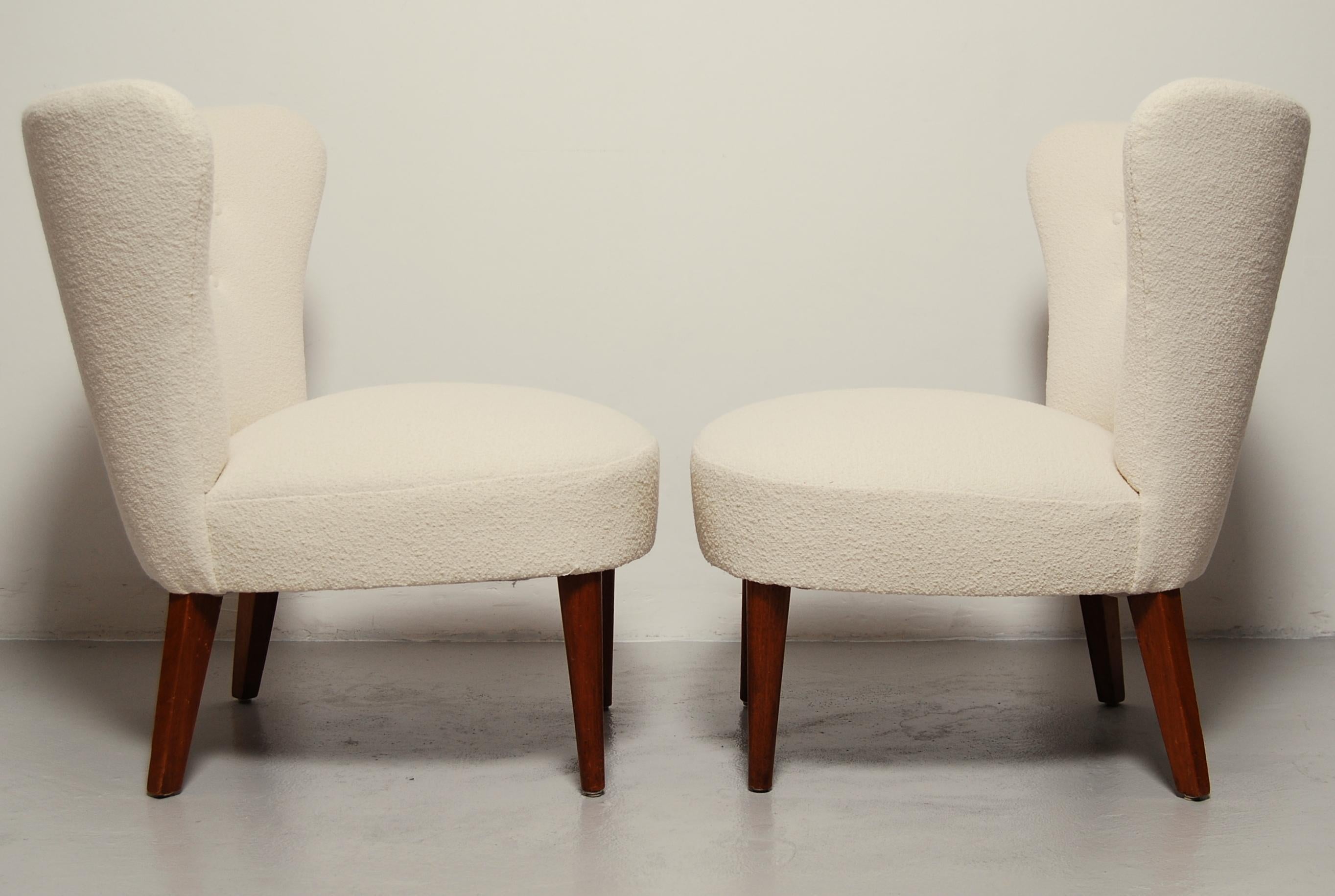 Swedish Midcentury Boucle Lounge Chairs In Good Condition In Stockholm, SE