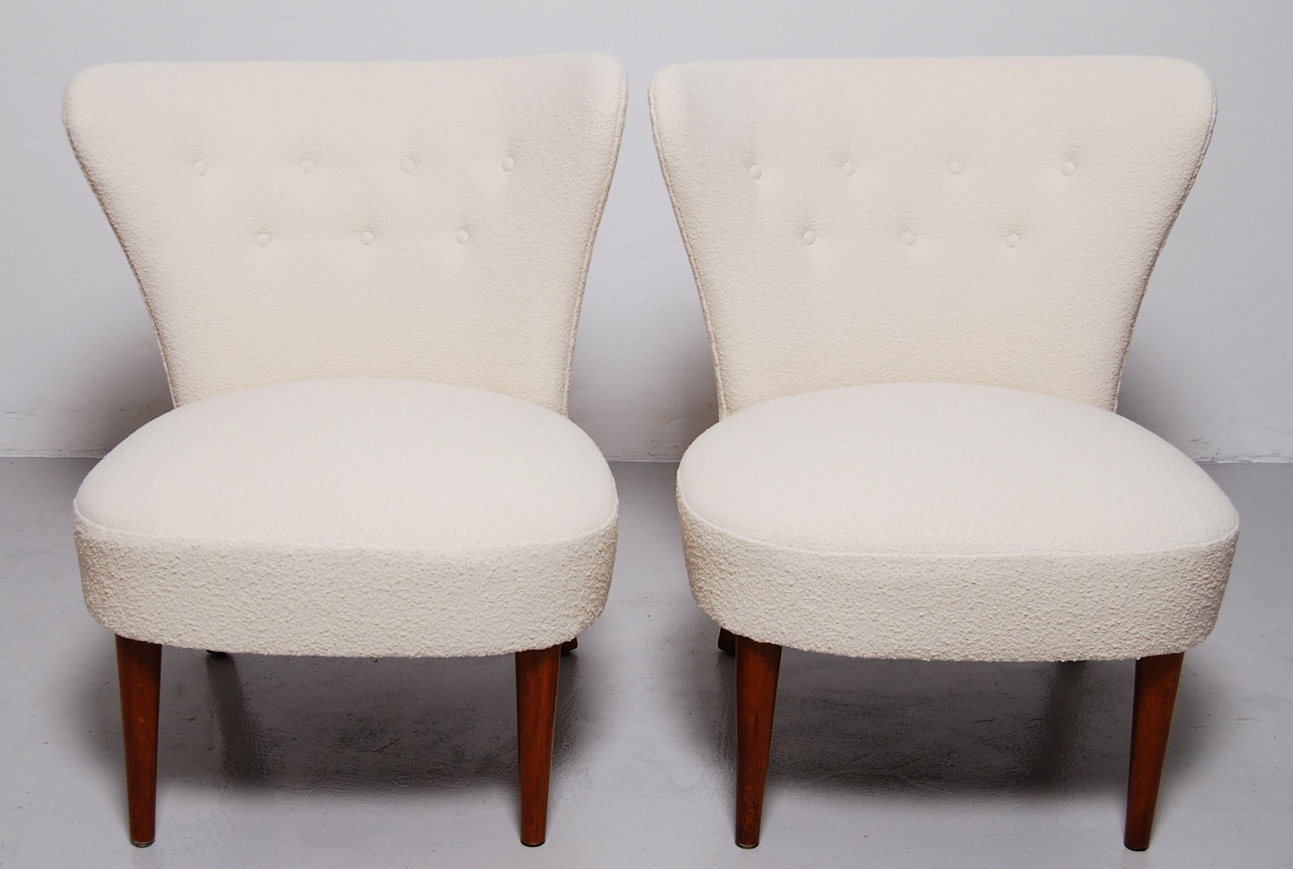 Mid-20th Century Swedish Midcentury Boucle Lounge Chairs