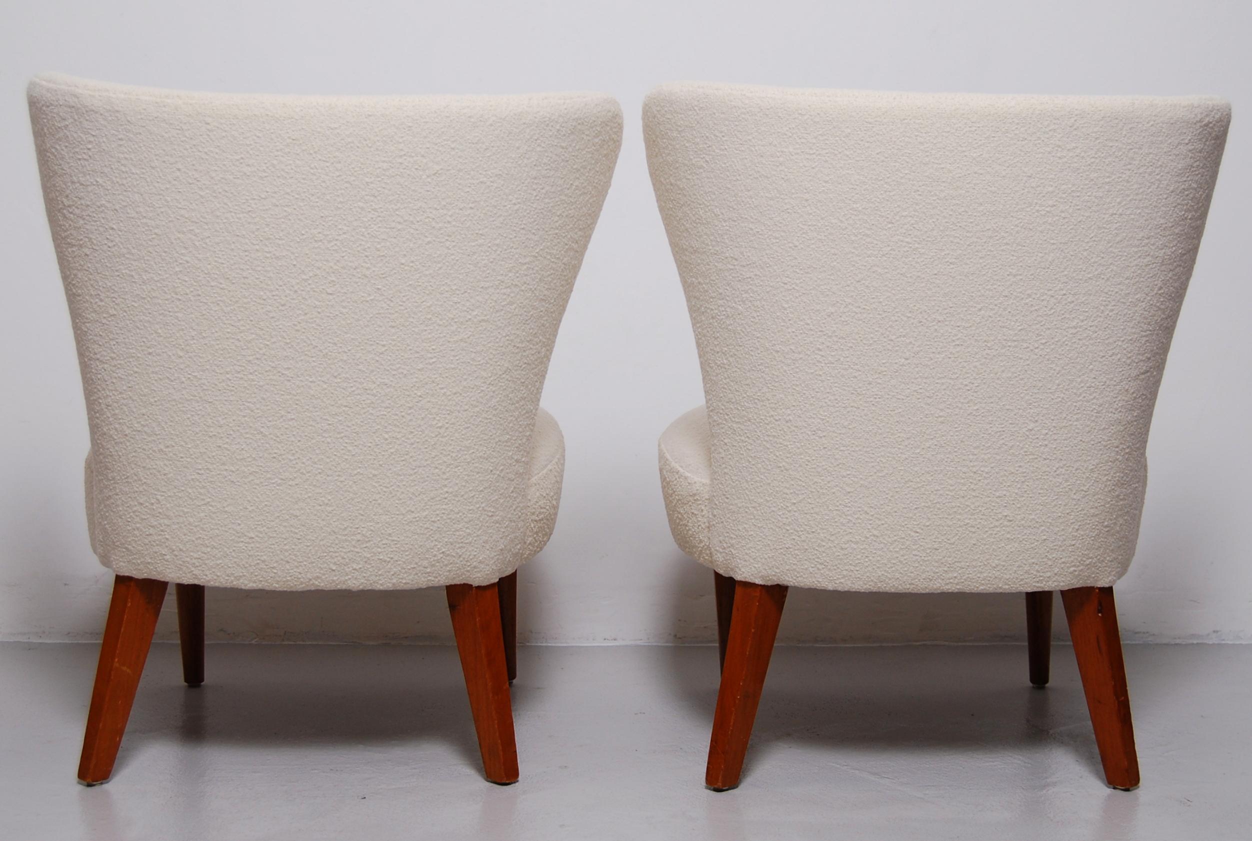 Bouclé Swedish Midcentury Boucle Lounge Chairs
