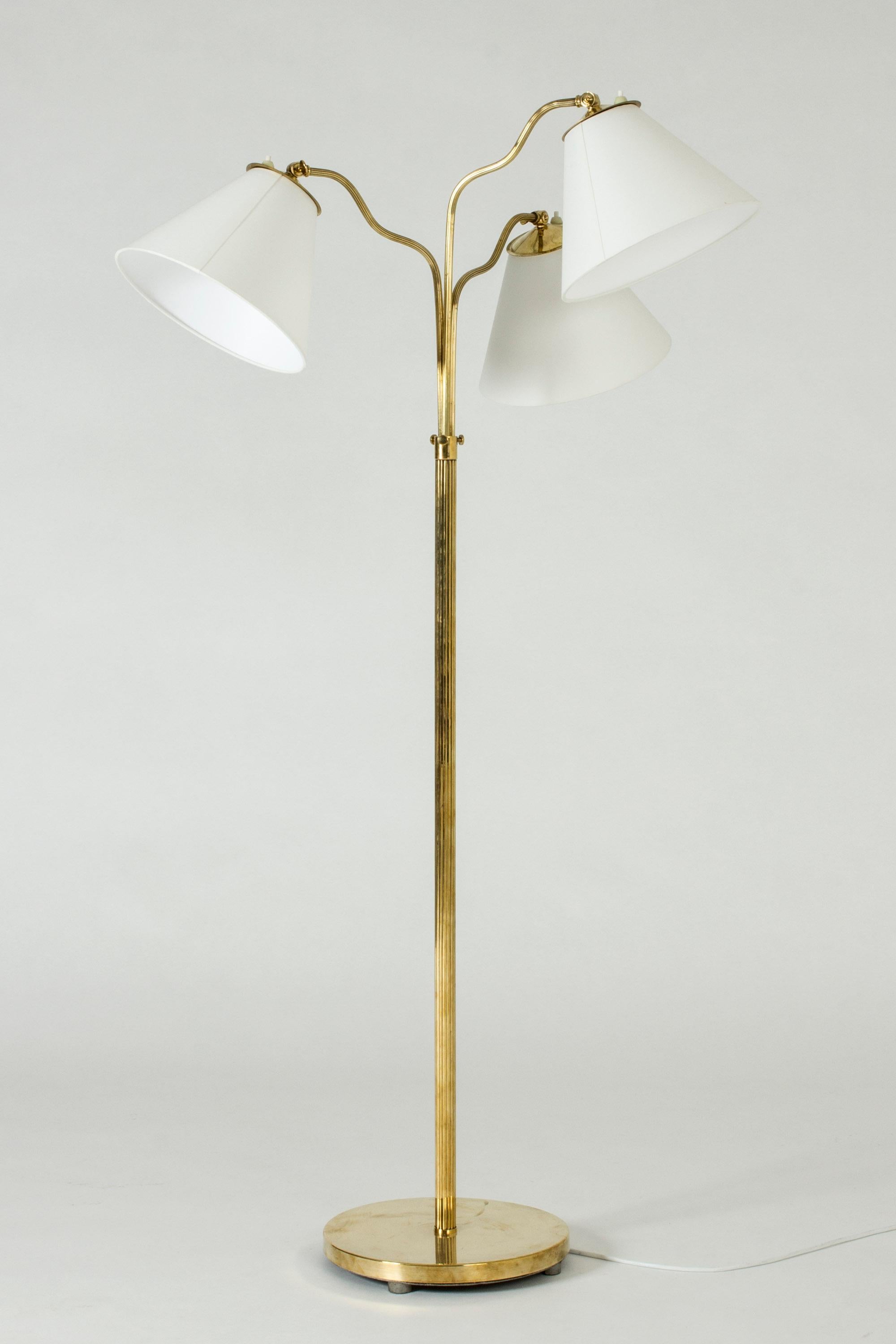 Scandinavian Modern Swedish Midcentury Brass Floor Lamp, 1940s