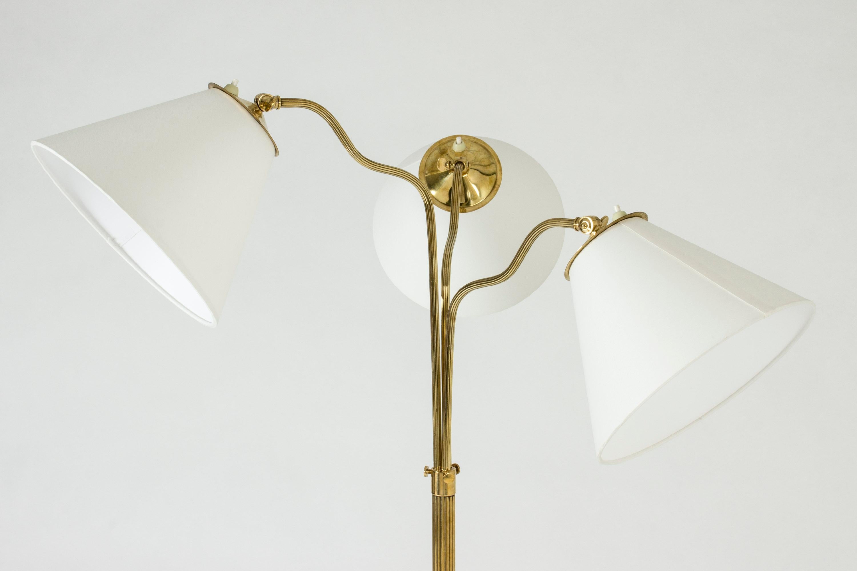 Mid-20th Century Swedish Midcentury Brass Floor Lamp, 1940s
