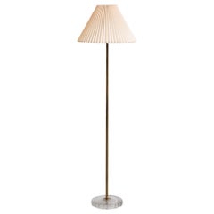 Swedish Midcentury Brass and Glass Floor Lamp