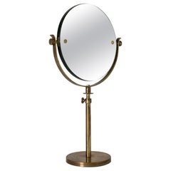 Swedish Midcentury Brass Table Mirror