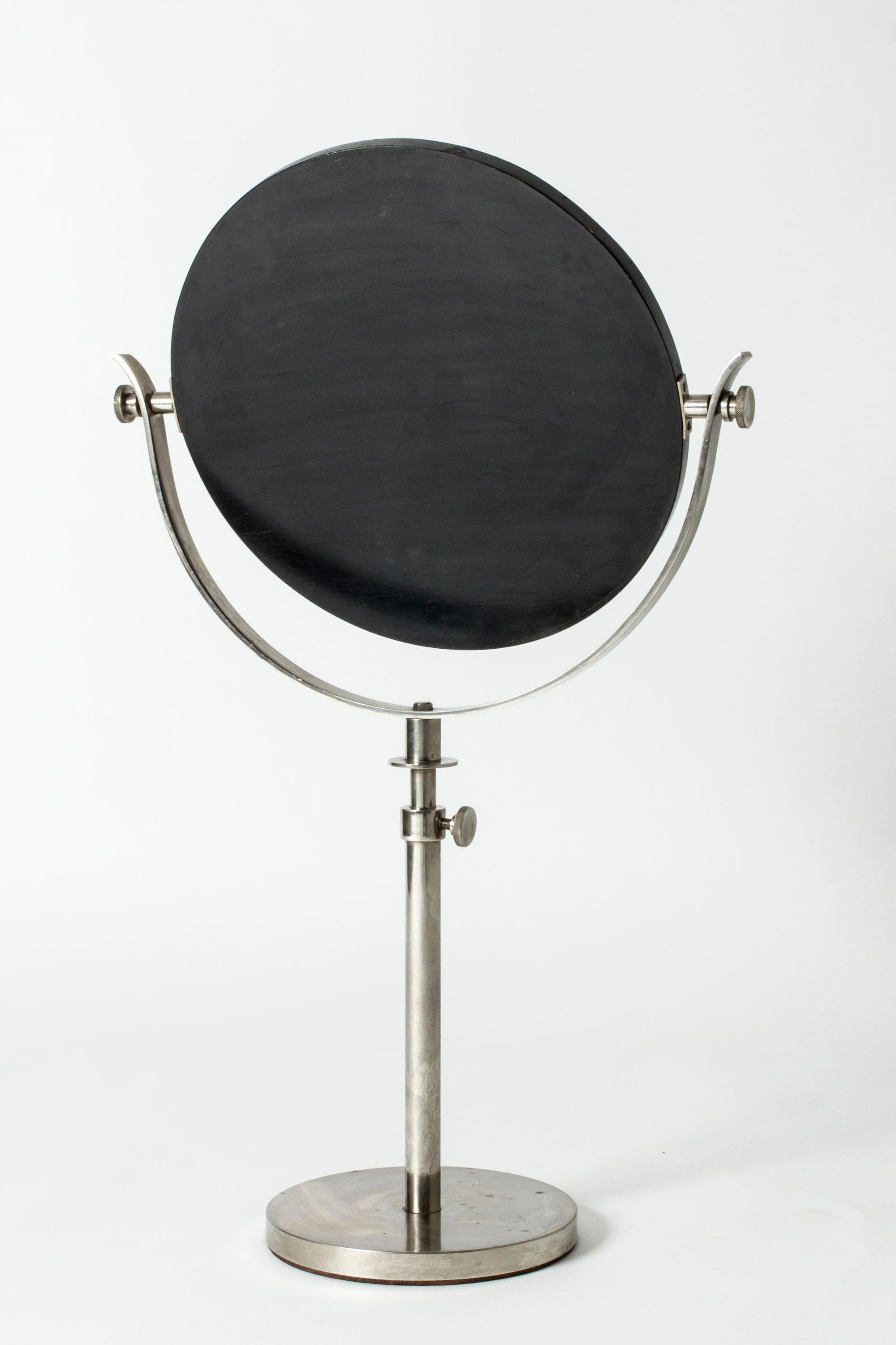 Swedish Mid-Century Brass Table Mirror, Sweden, 1930s In Good Condition For Sale In Stockholm, SE