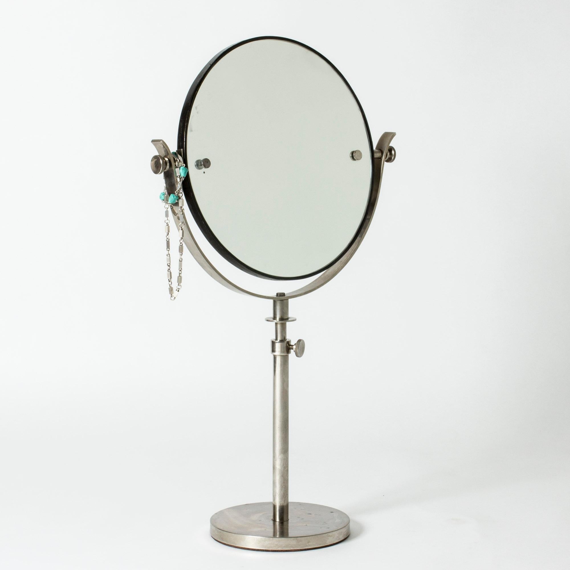 Swedish Mid-Century Brass Table Mirror, Sweden, 1930s For Sale 1