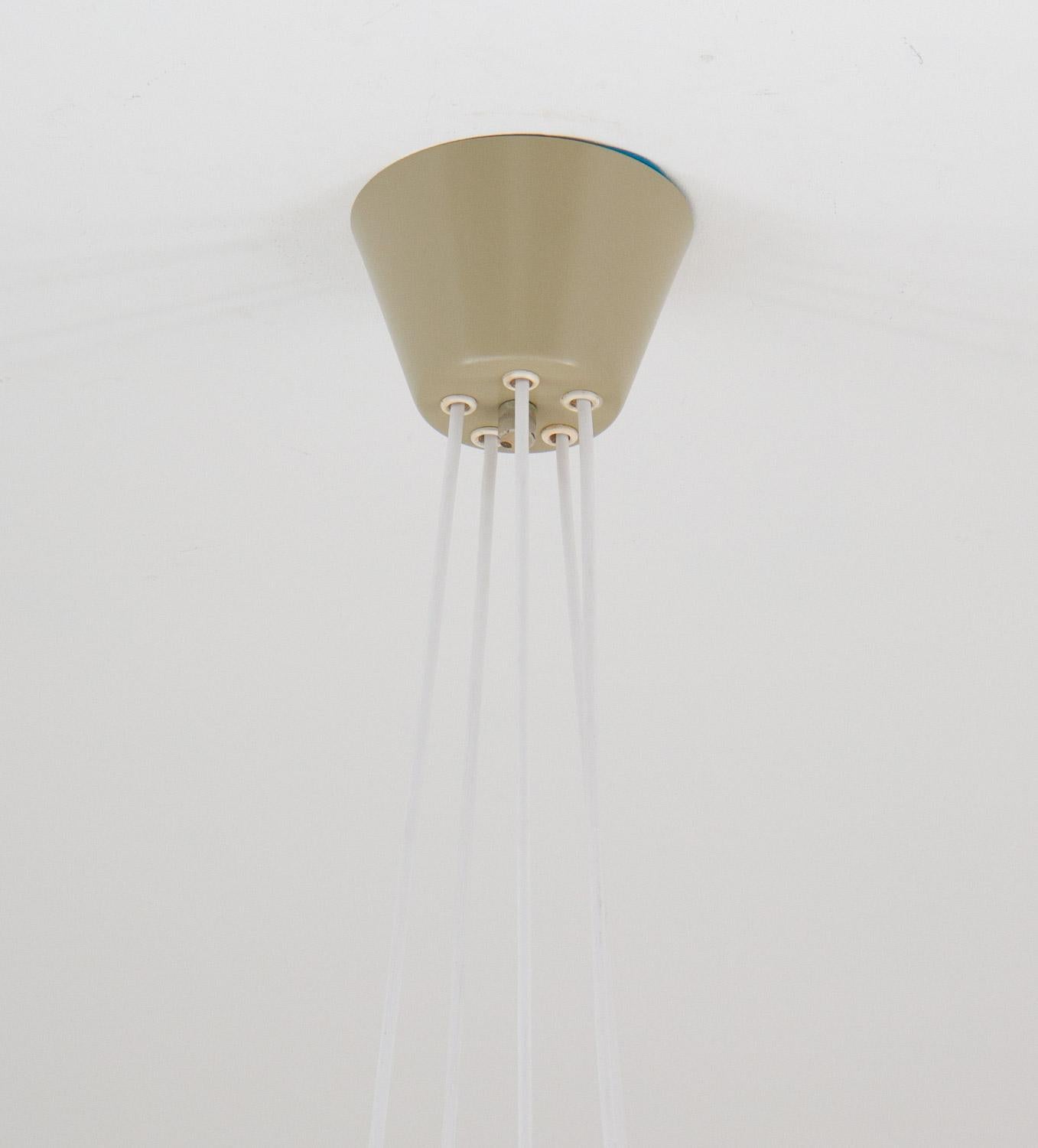 Swedish Midcentury Chandelier in Brass and Metal by Alf Svensson for Bergboms 5