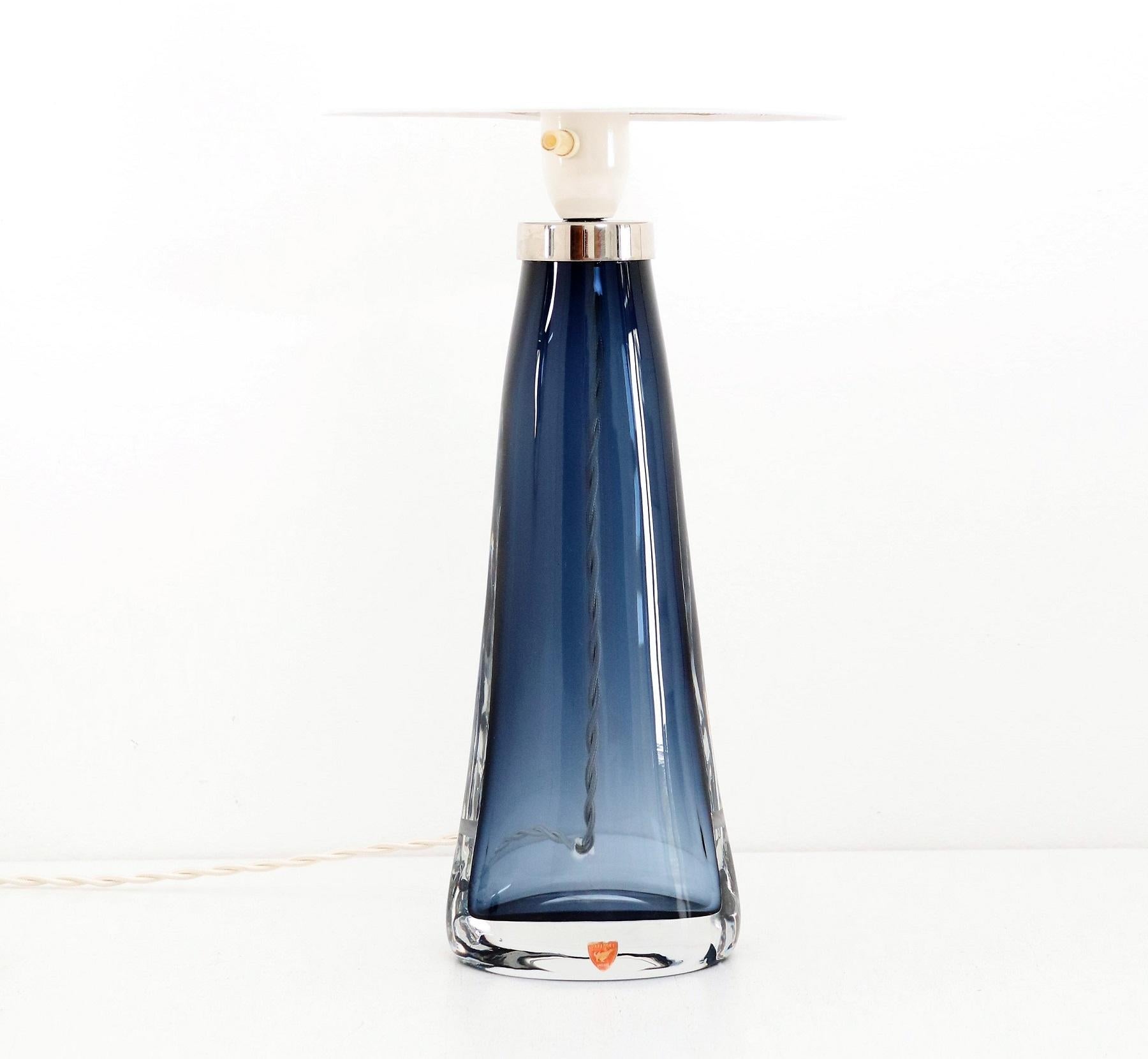 Mid-Century Modern Swedish Midcentury Crystal Table Lamp by Carl Fagerlund for Orrefors, 1960s For Sale
