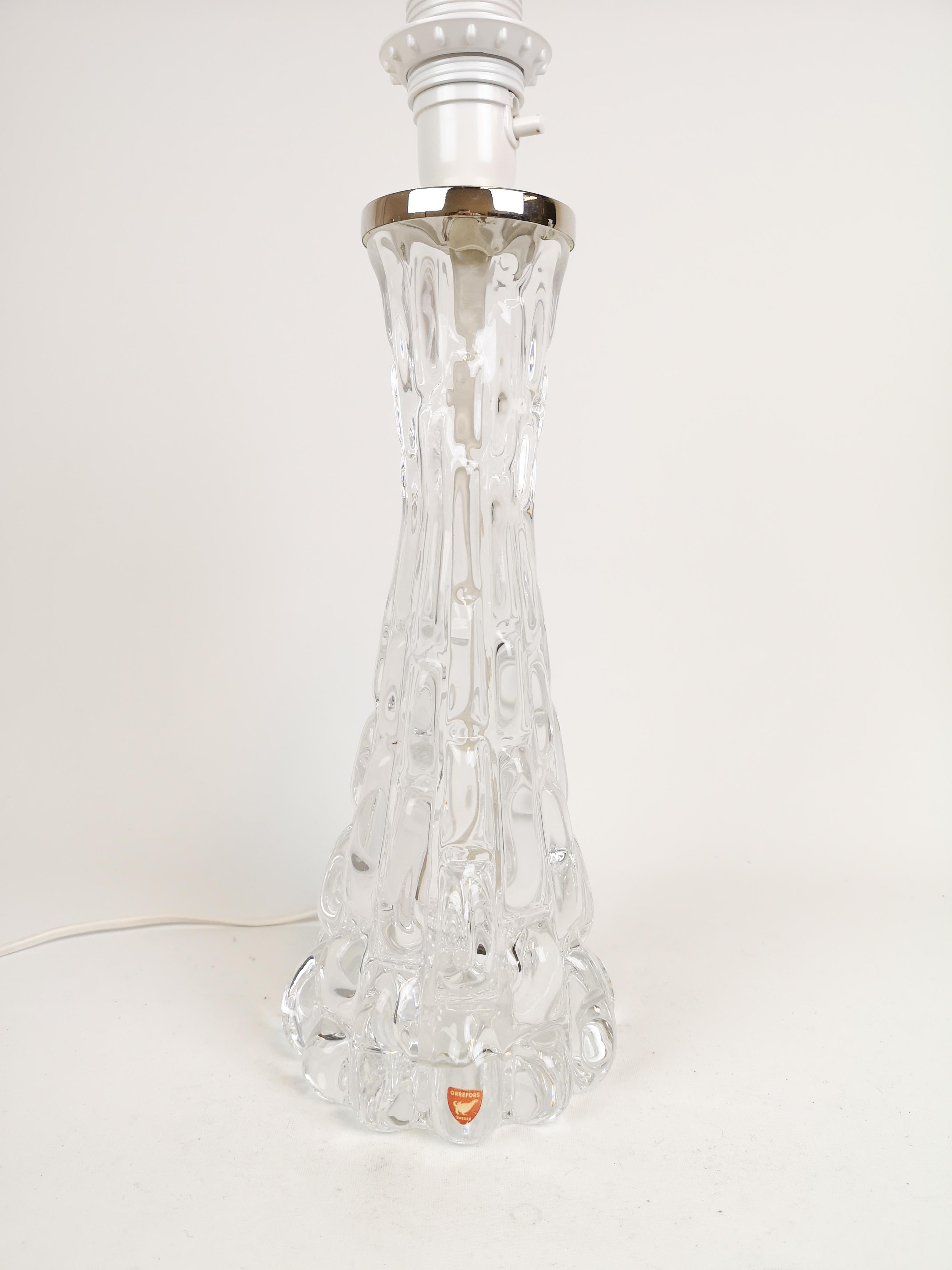 Swedish Midcentury Crystal Table Lamps Orrefors by Carl Fagerlund For Sale 5