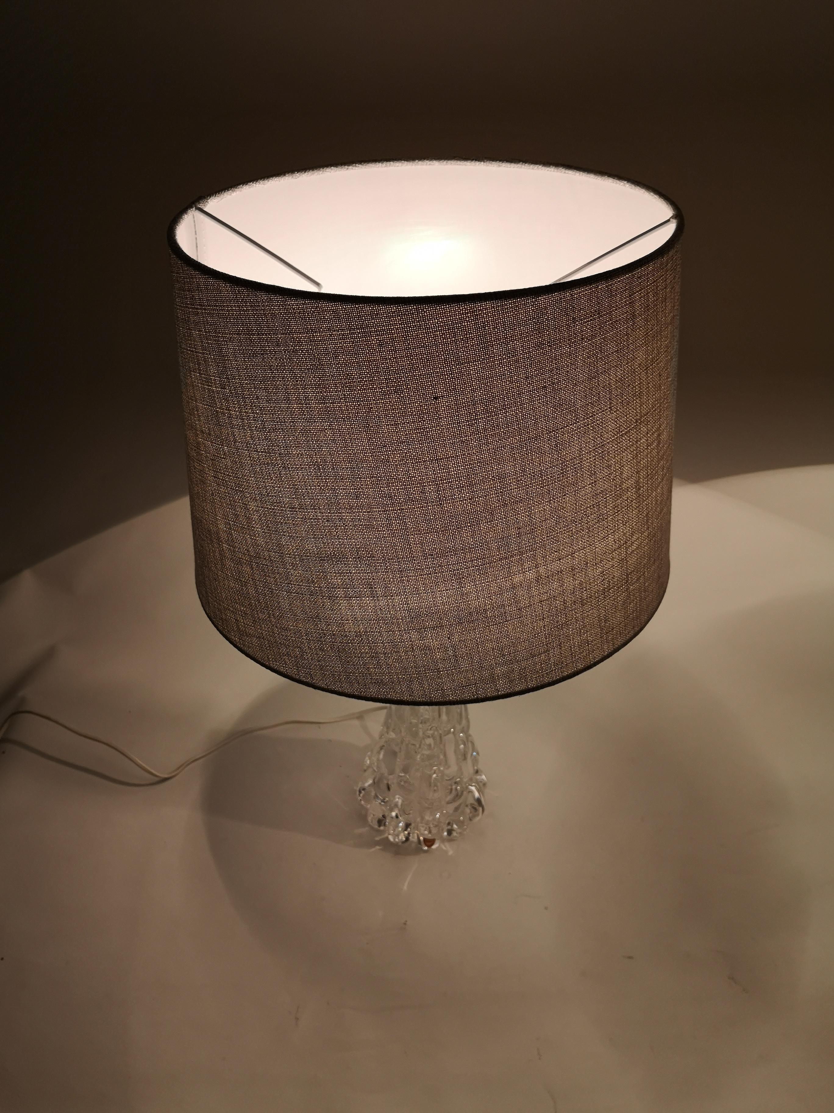 Schwedische Kristall-Tischlampen aus der Mitte des Jahrhunderts Orrefors von Carl Fagerlund im Angebot 1