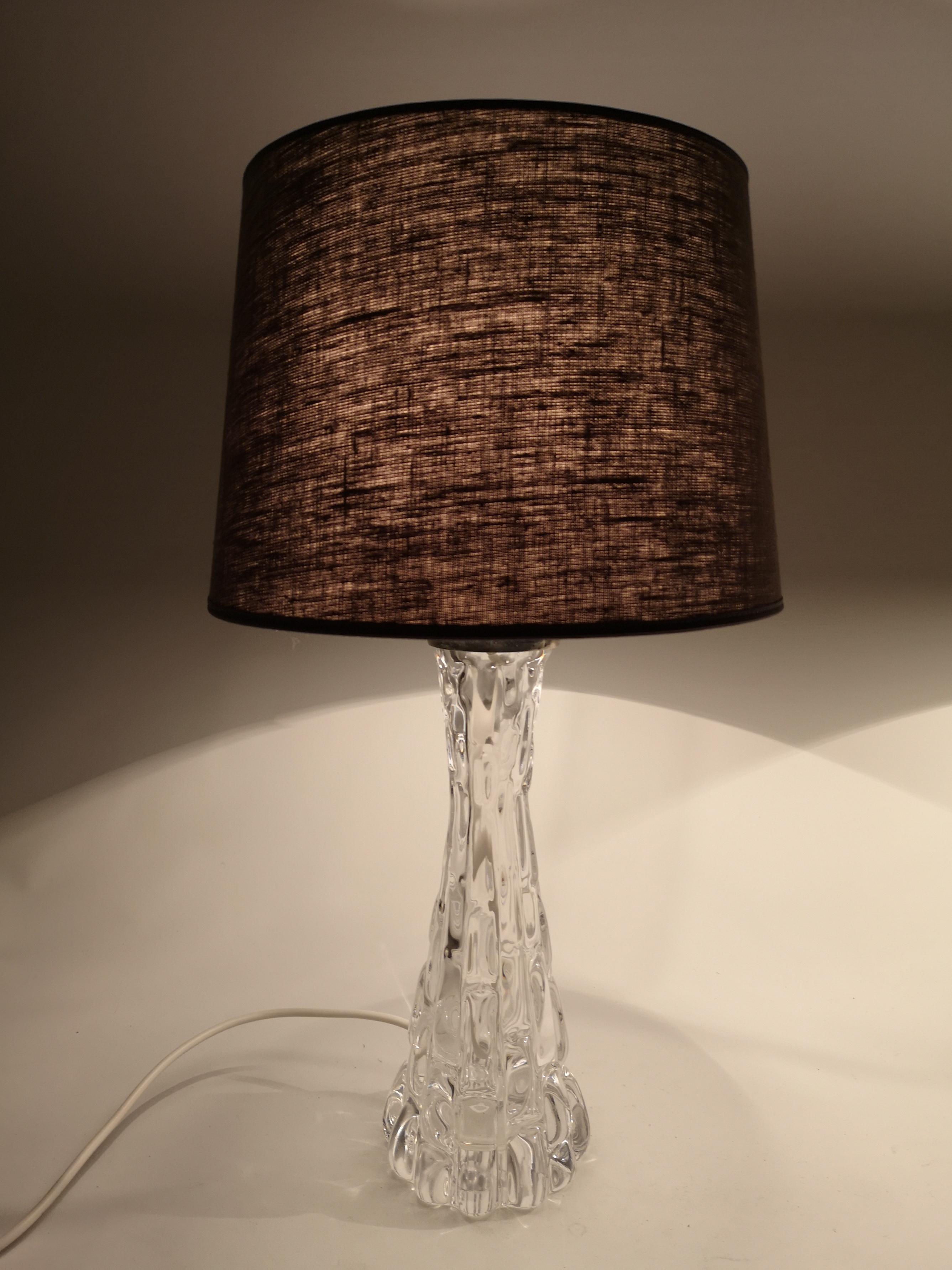 Swedish Midcentury Crystal Table Lamps Orrefors by Carl Fagerlund For Sale 1