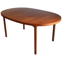Swedish Midcentury Dining Table with 2 Leaves
