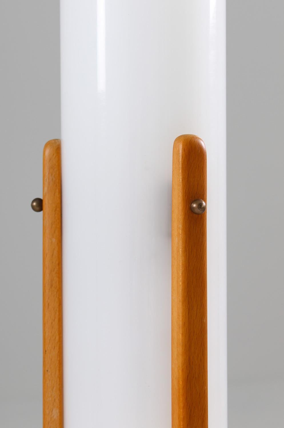 20th Century Swedish Midcentury Floor Lamp in Acrylic and Beech by Eskilstuna, 1960s For Sale