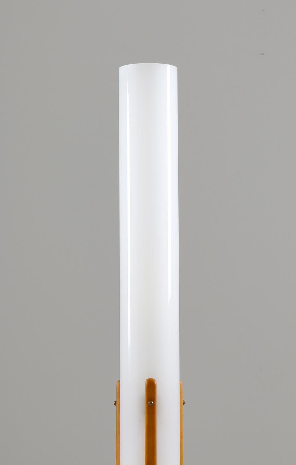 Schwedische Stehlampe aus Acryl und Buche aus der Mitte des Jahrhunderts von Eskilstuna, 1960er Jahre im Angebot 1