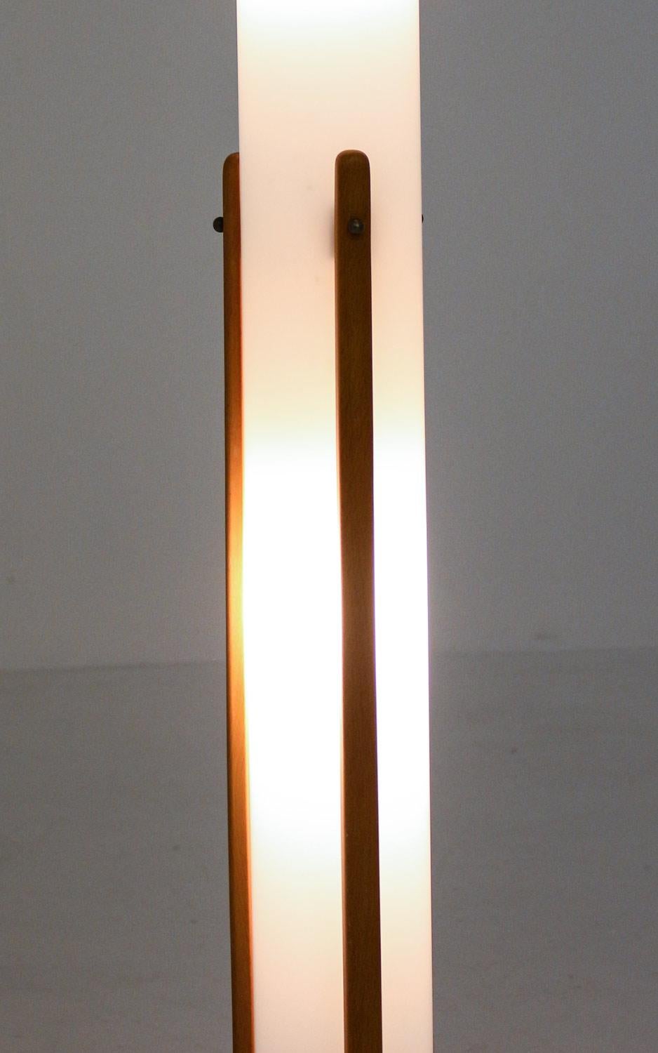 Swedish Midcentury Floor Lamp in Acrylic and Beech by Eskilstuna, 1960s For Sale 3