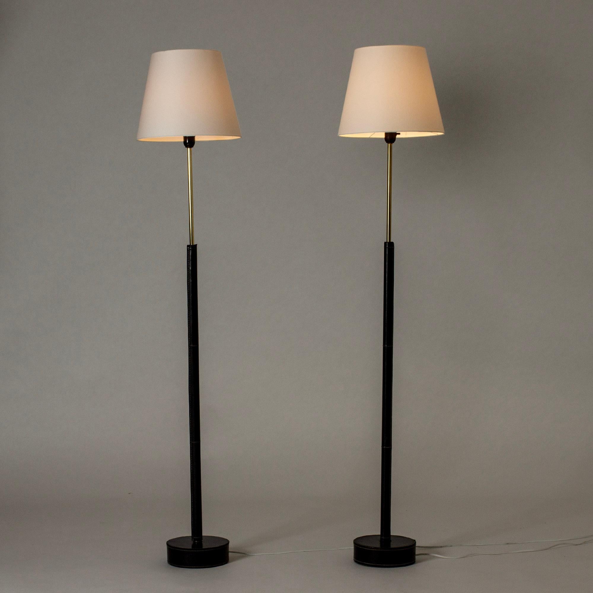 Brass Swedish Midcentury Floor Lamps from Bergboms, Sweden, 1950s For Sale