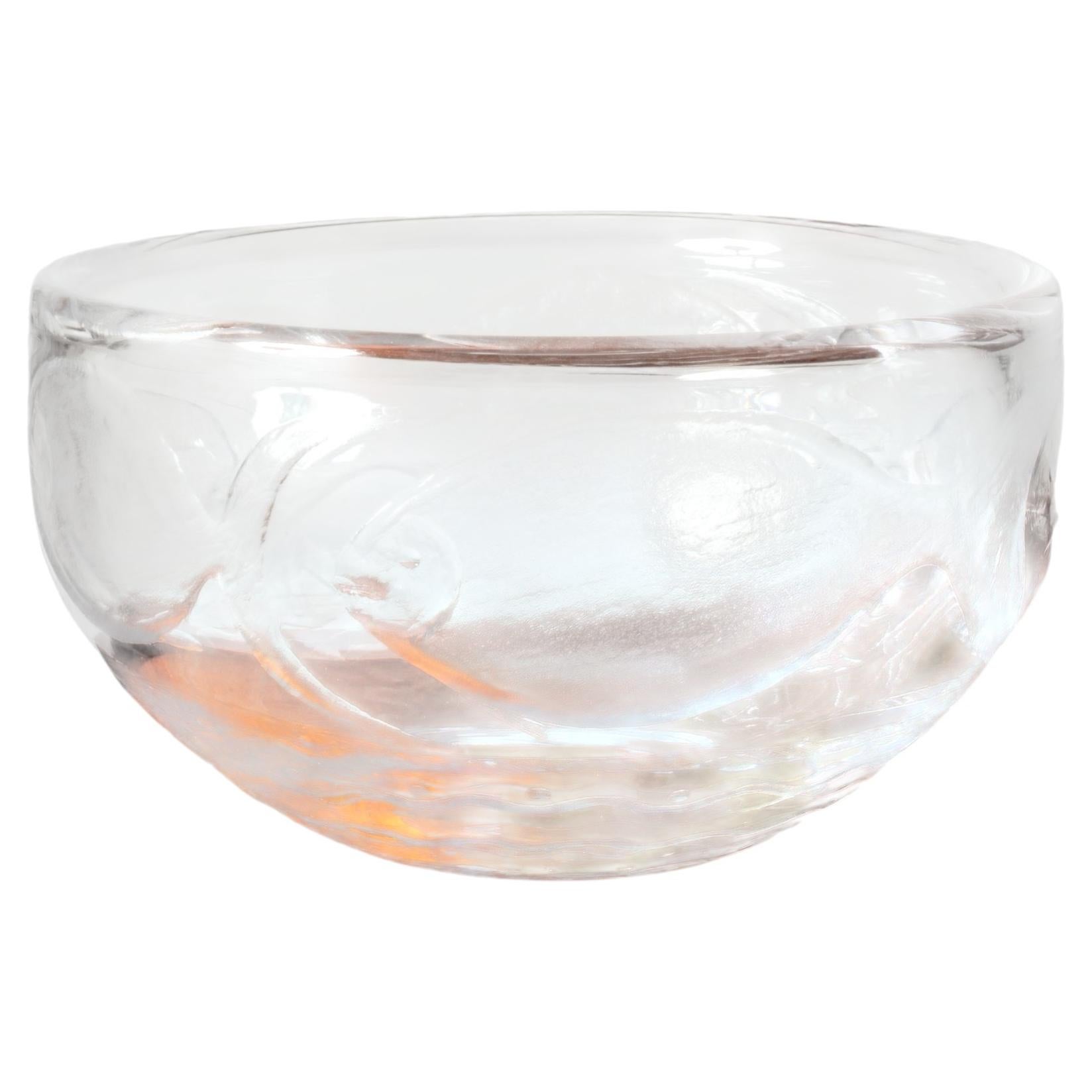 Swedish Midcentury Glass Bowl by Erik Höglund, Boda, Sweden, 1950s For Sale