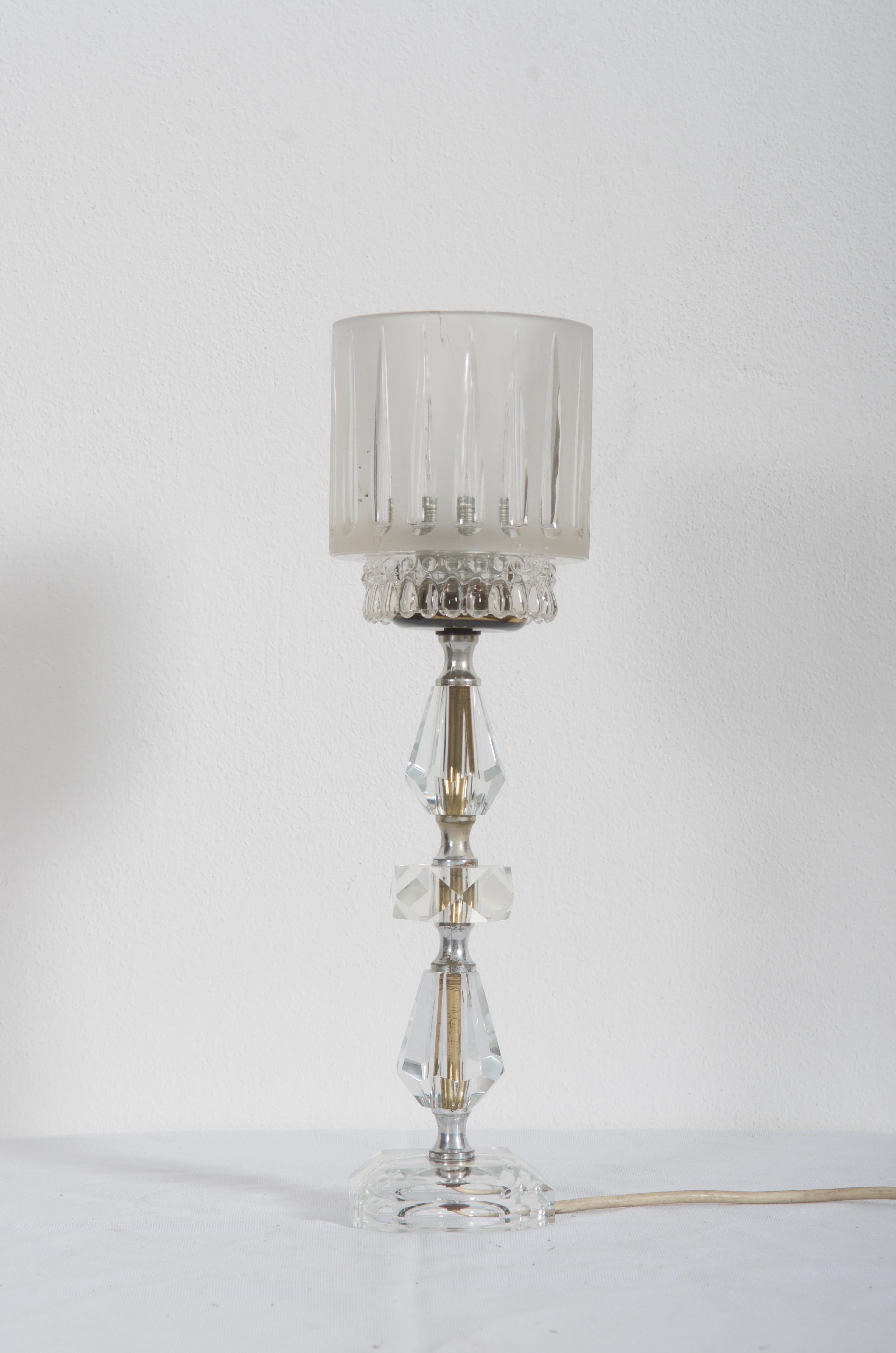 Mid-20th Century Swedish Midcentury Glass Table Lamp For Sale