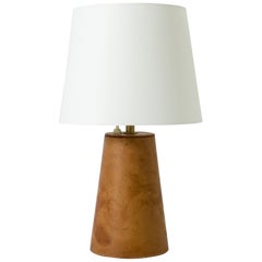 Swedish Midcentury Leather Table Lamp, 1940s