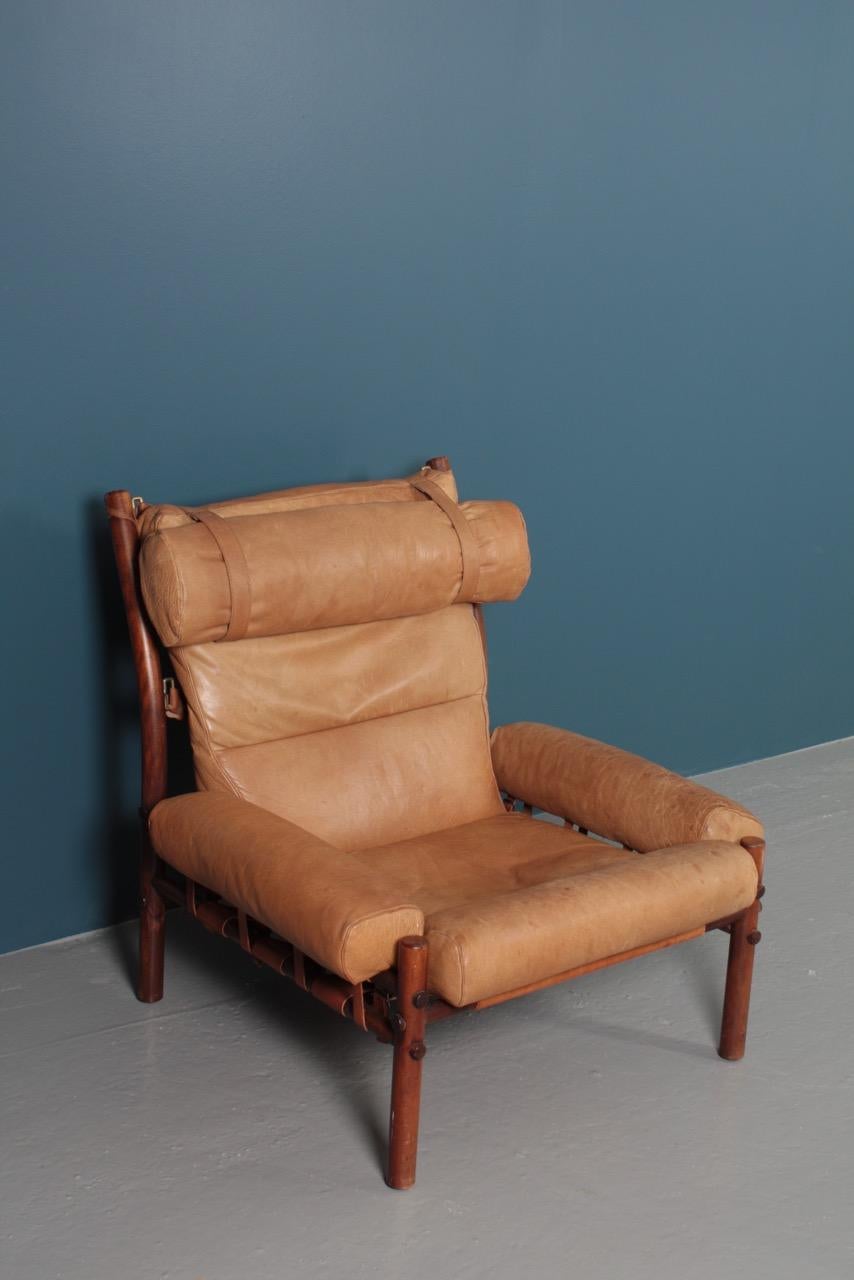 Swedish Midcentury Lounge Chair in Patinated Leather by Arne Norell 6