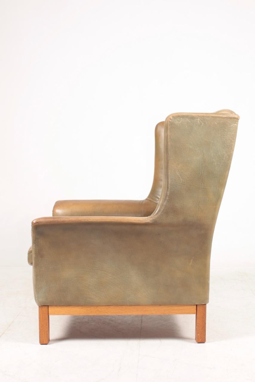 Swedish Midcentury Lounge Chair in Patinated Leather by Arne Norell For Sale 1