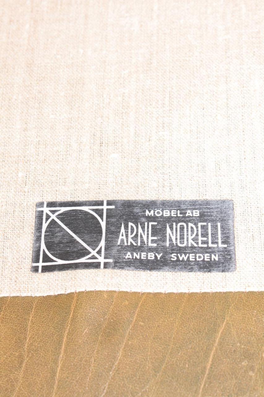 Schwedischer Loungesessel aus der Mitte des Jahrhunderts aus patiniertem Leder von Arne Norell im Angebot 4