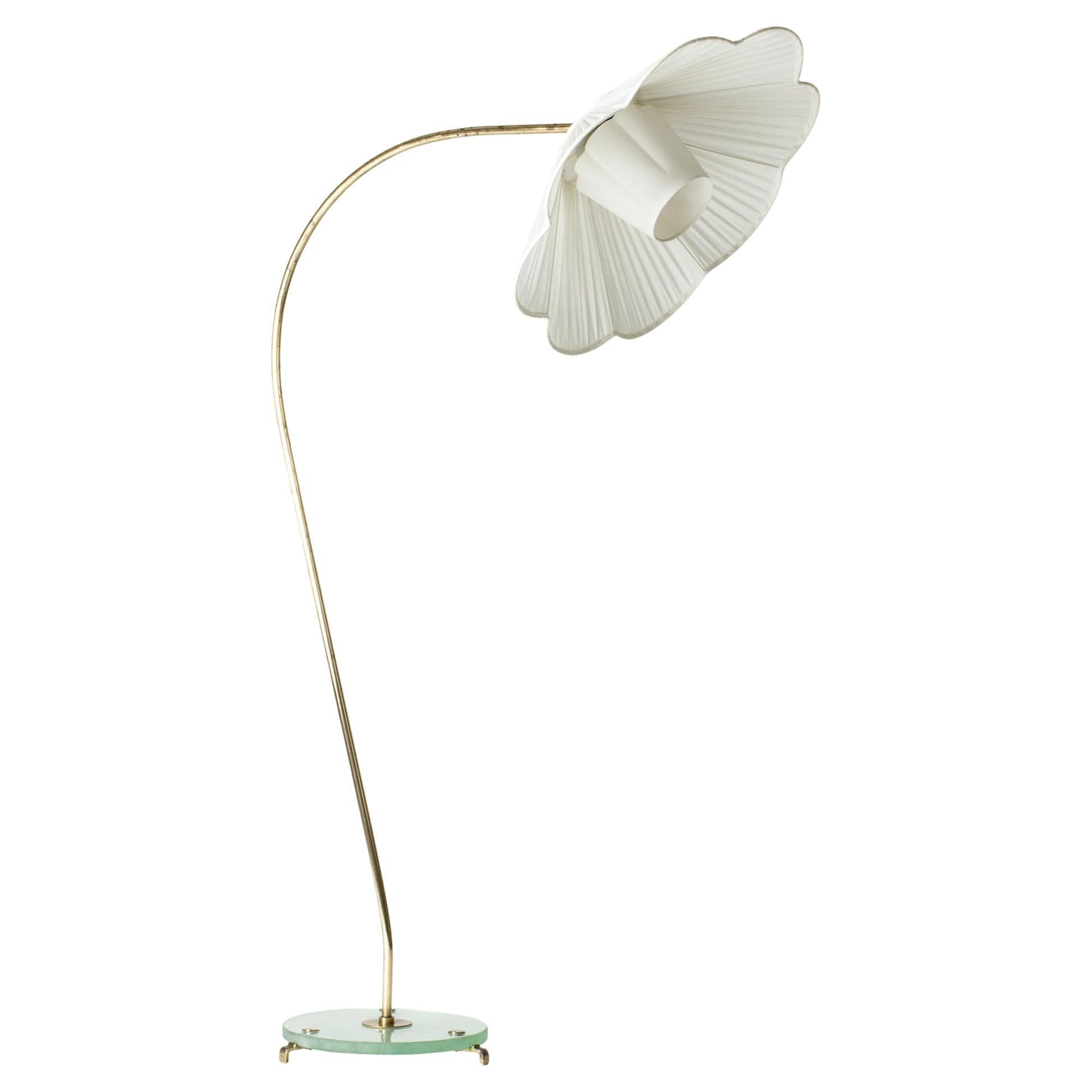 Swedish Midcentury Modernist brass floor lamp, Sweden, 1940s