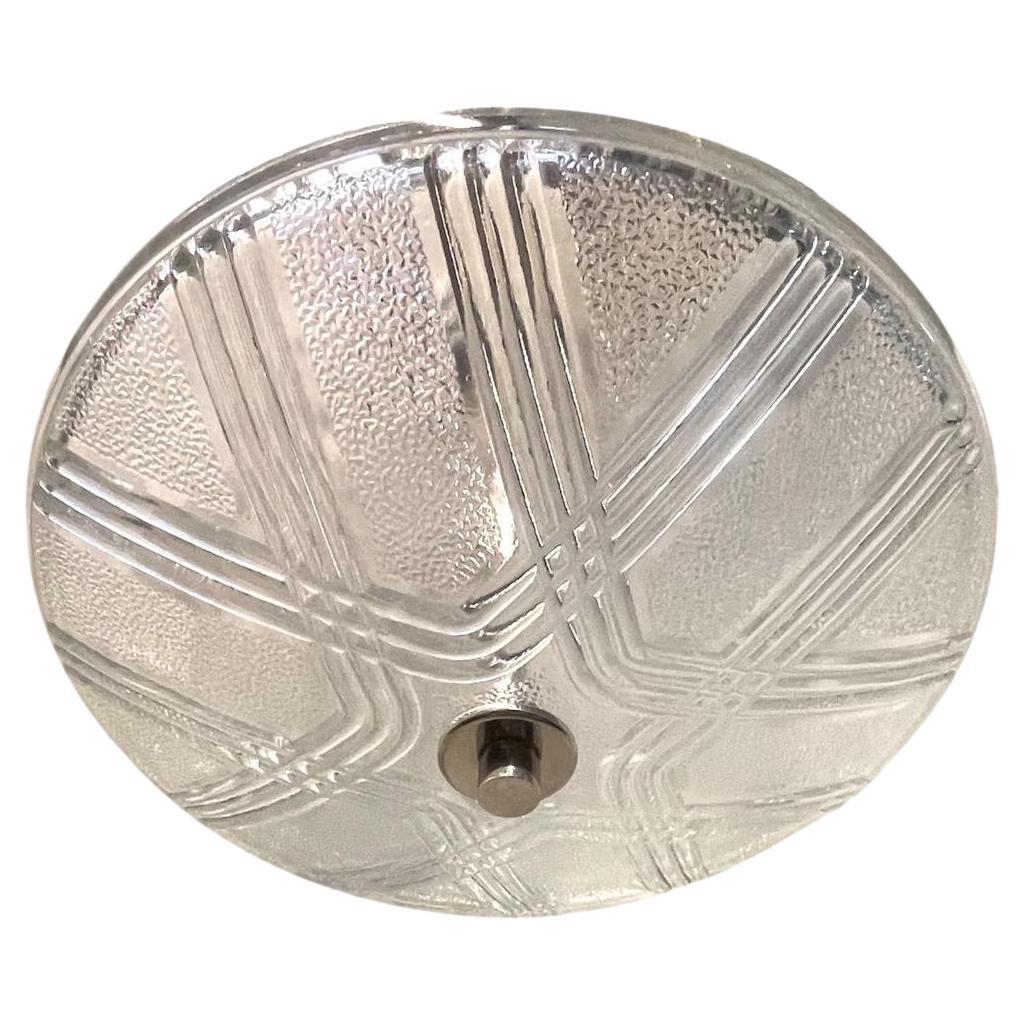 A circa 1950's Swedish molded glass light fixture.

Measurements:
Diameter: 12