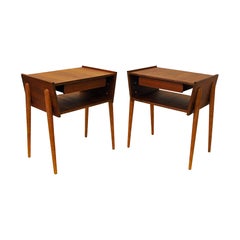 Swedish Midcentury Pair of Teak Night/Side Tables 1950s Swedish Midcentury Pair of Teak Night/Side Tables 1950s