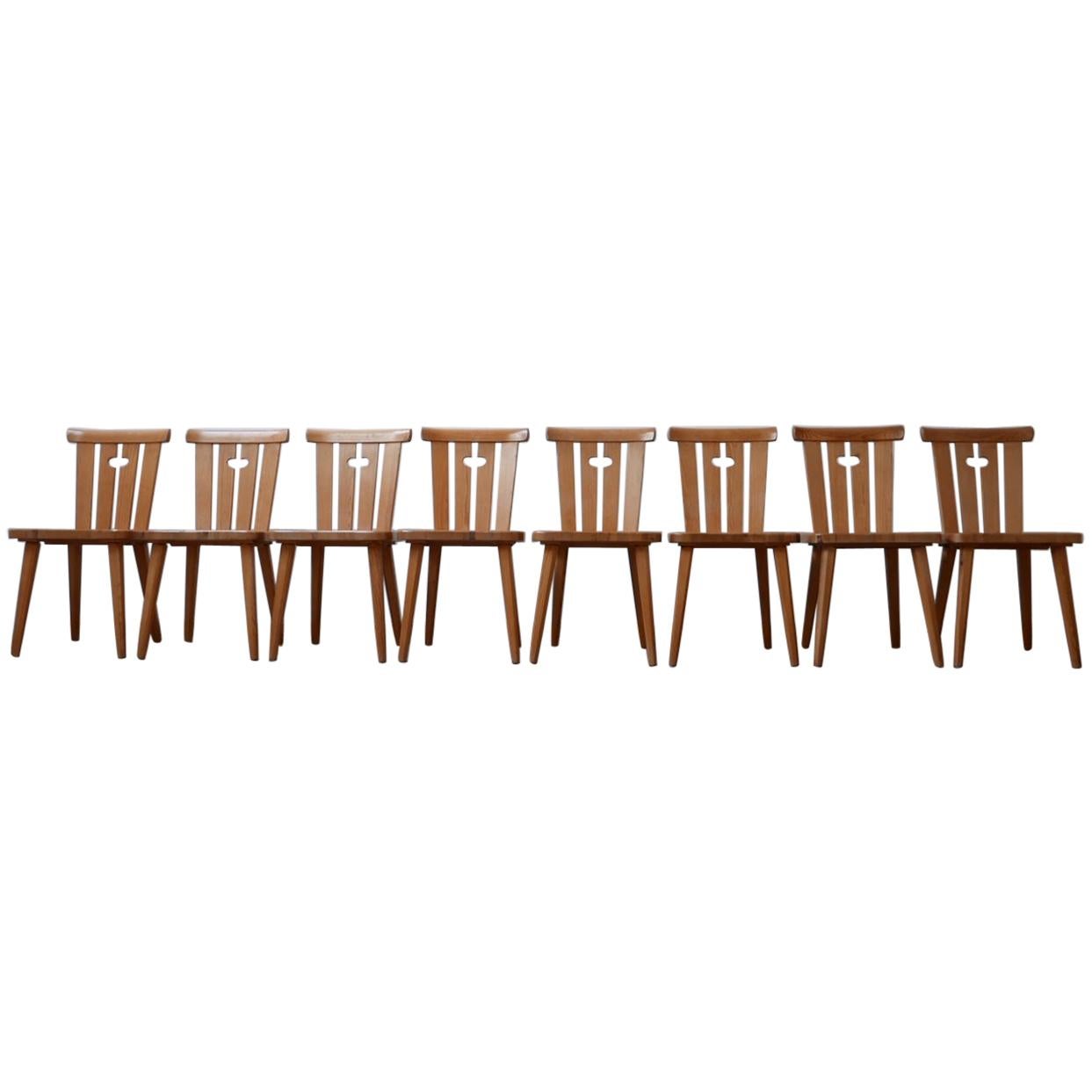 Swedish Midcentury Pine Dining Chairs '8'