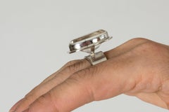 Vintage Scandinavian Modernist Midcentury Rock Crystal Ring, Sweden, 1973