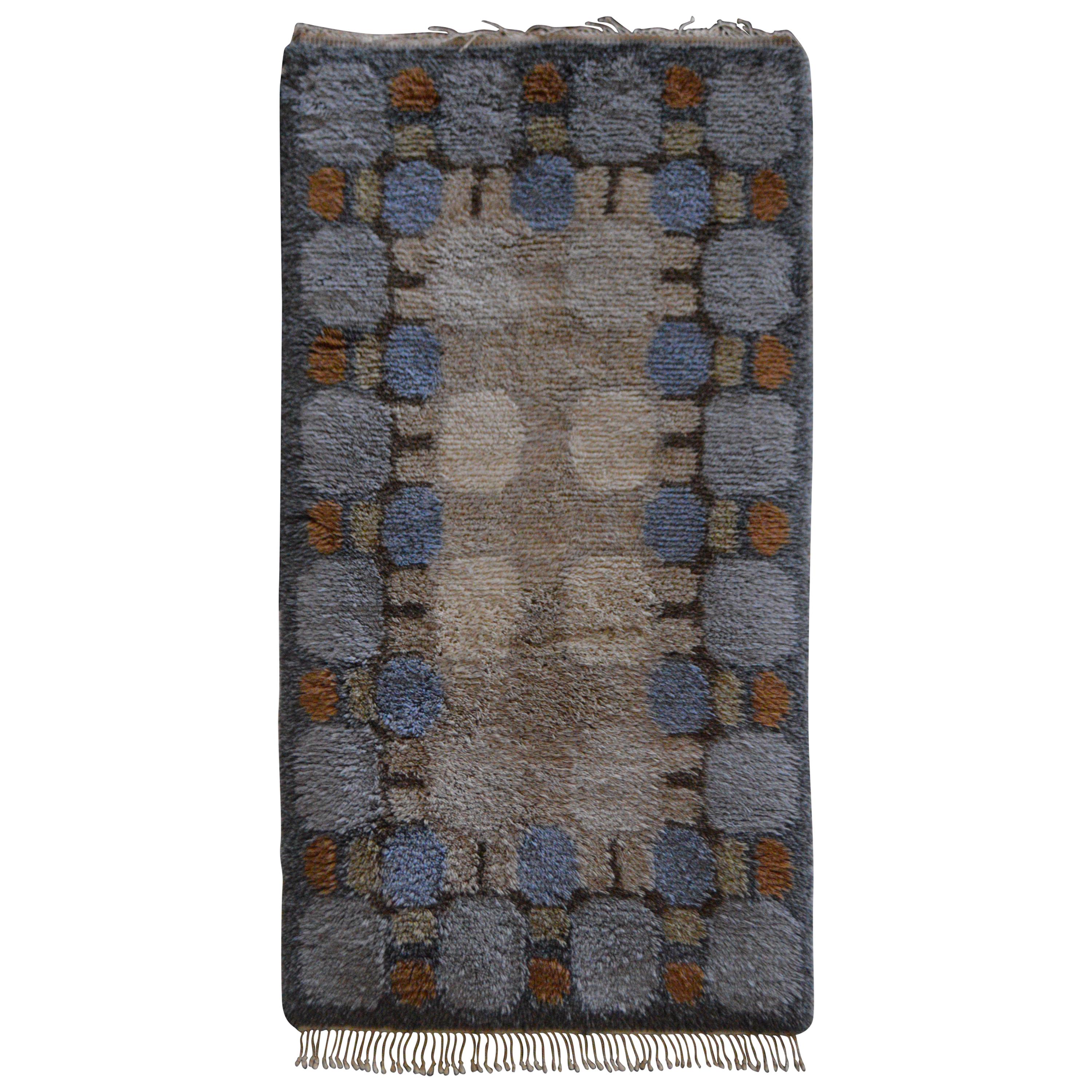 Swedish Midcentury Scandinavian Modern Rya Rug