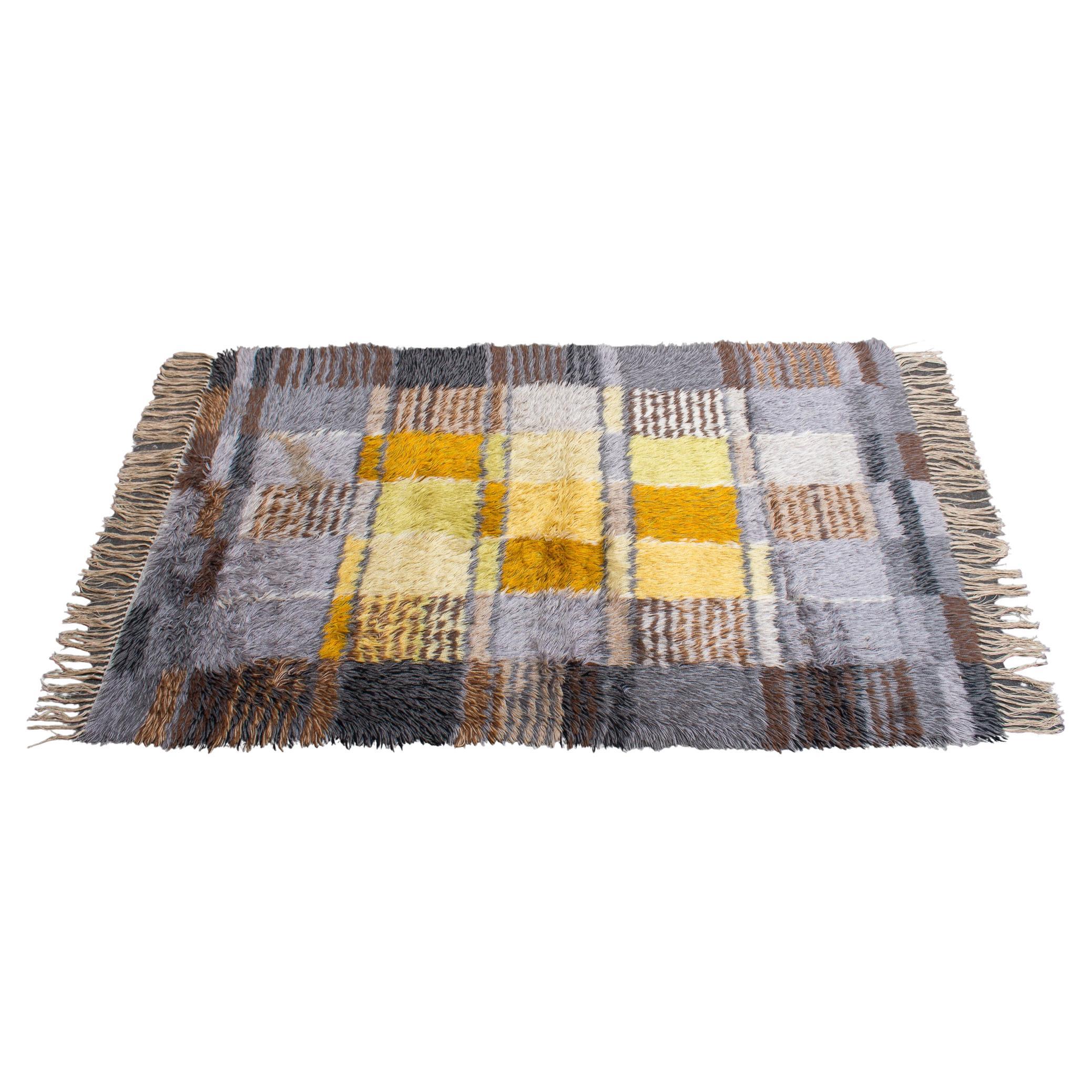 Swedish Midcentury Scandinavian Modern Rya Rug