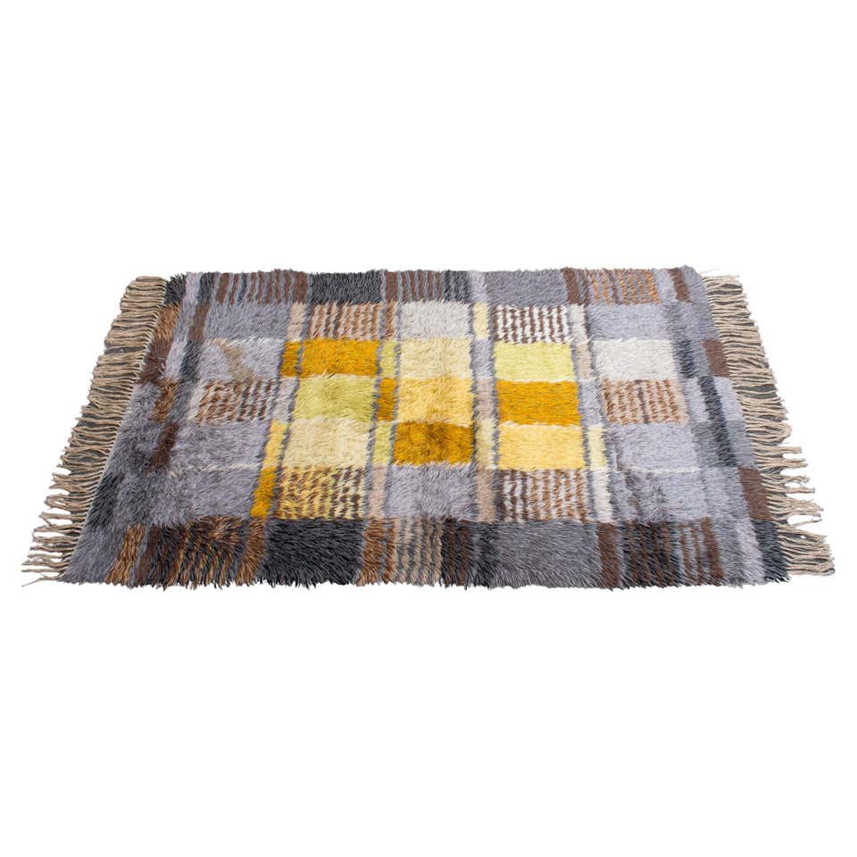 Abstract Red Rya Rug For Sale at 1stDibs