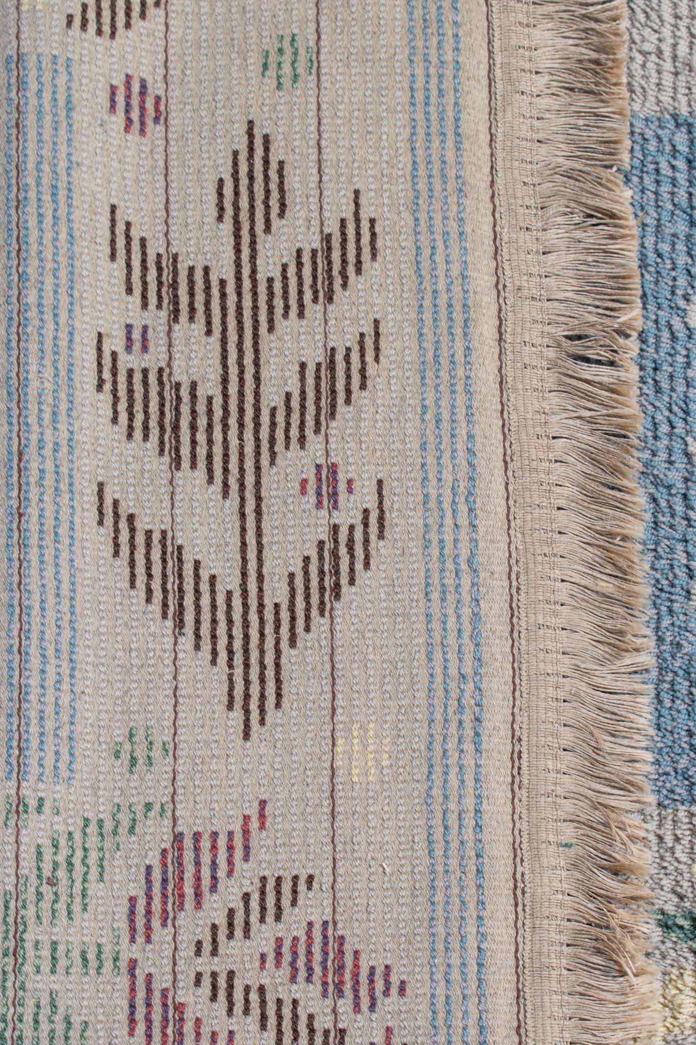 Schwedischer Rya Shag-Teppich aus der Mitte des Jahrhunderts, skandinavisch-modern im Zustand „Gut“ im Angebot in Atlanta, GA