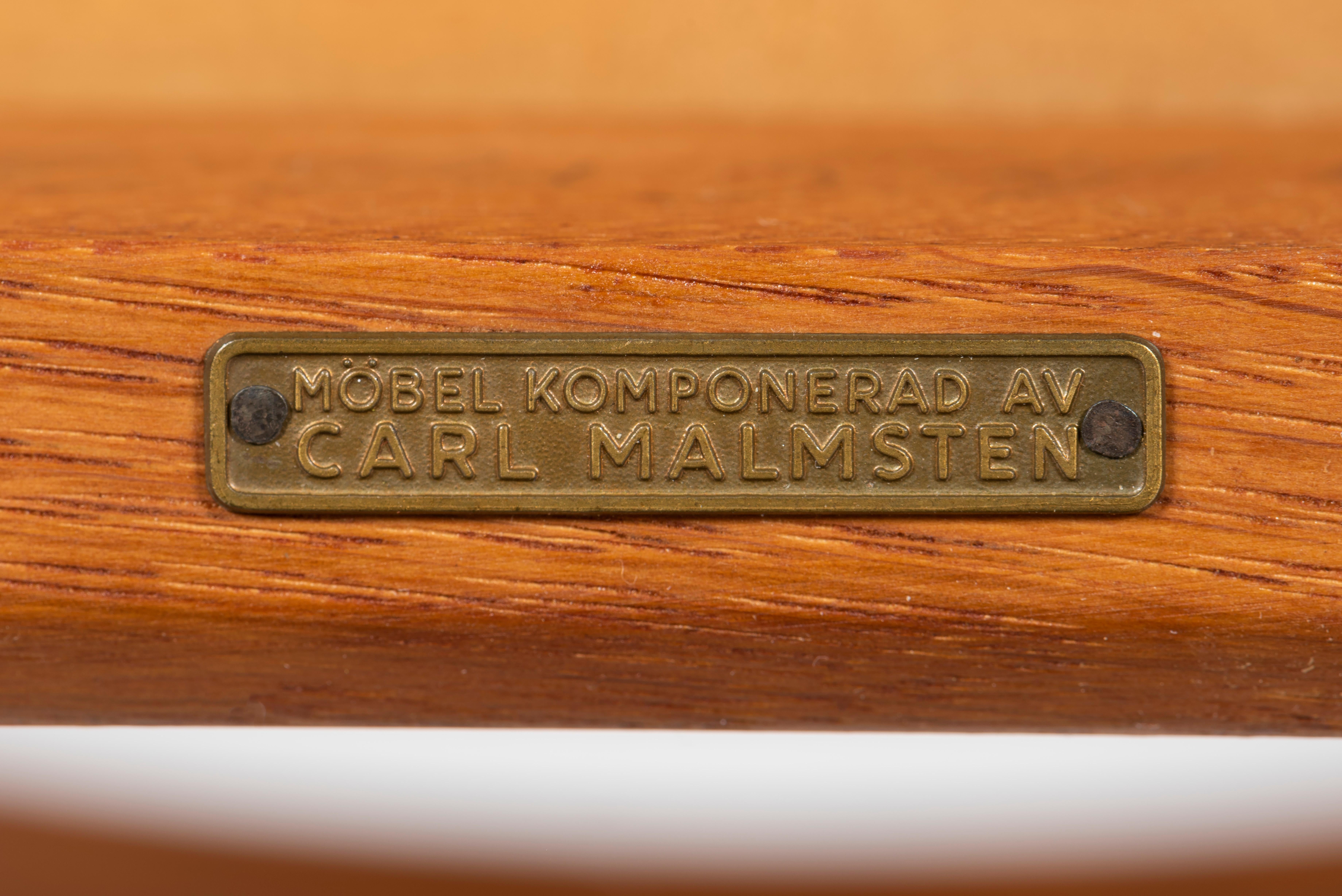Scandinavian Modern Swedish Midcentury Set of 10 oak dining chairs by Carl Malmsten