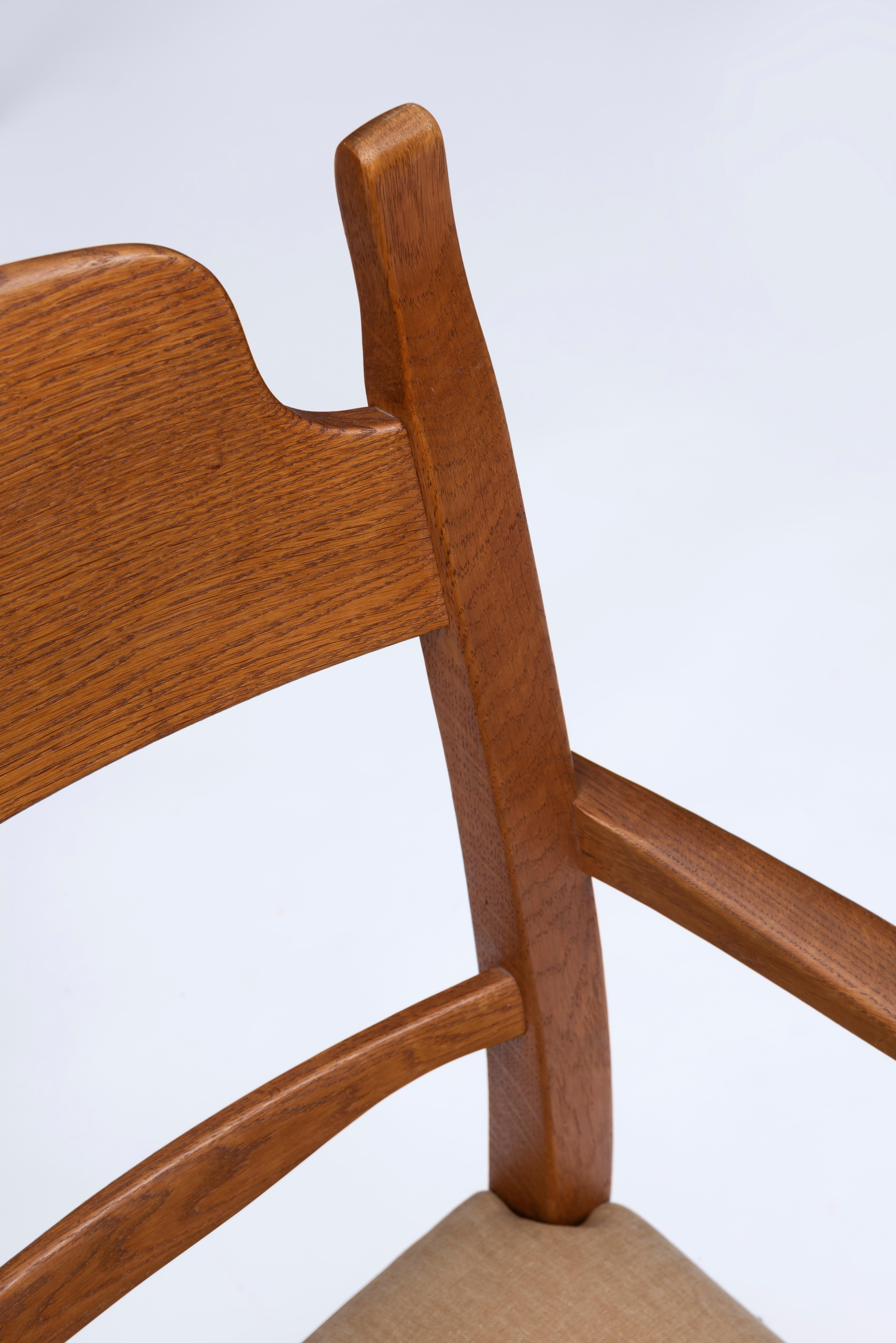 Swedish Midcentury Set of 10 oak dining chairs by Carl Malmsten In Good Condition In Uccle, BE