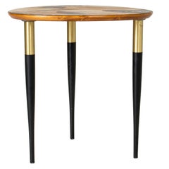 Swedish Midcentury Side Table with Inlays
