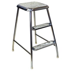 Swedish Mid-Century Step Stool of Chromed Steel by Awab, 1950s