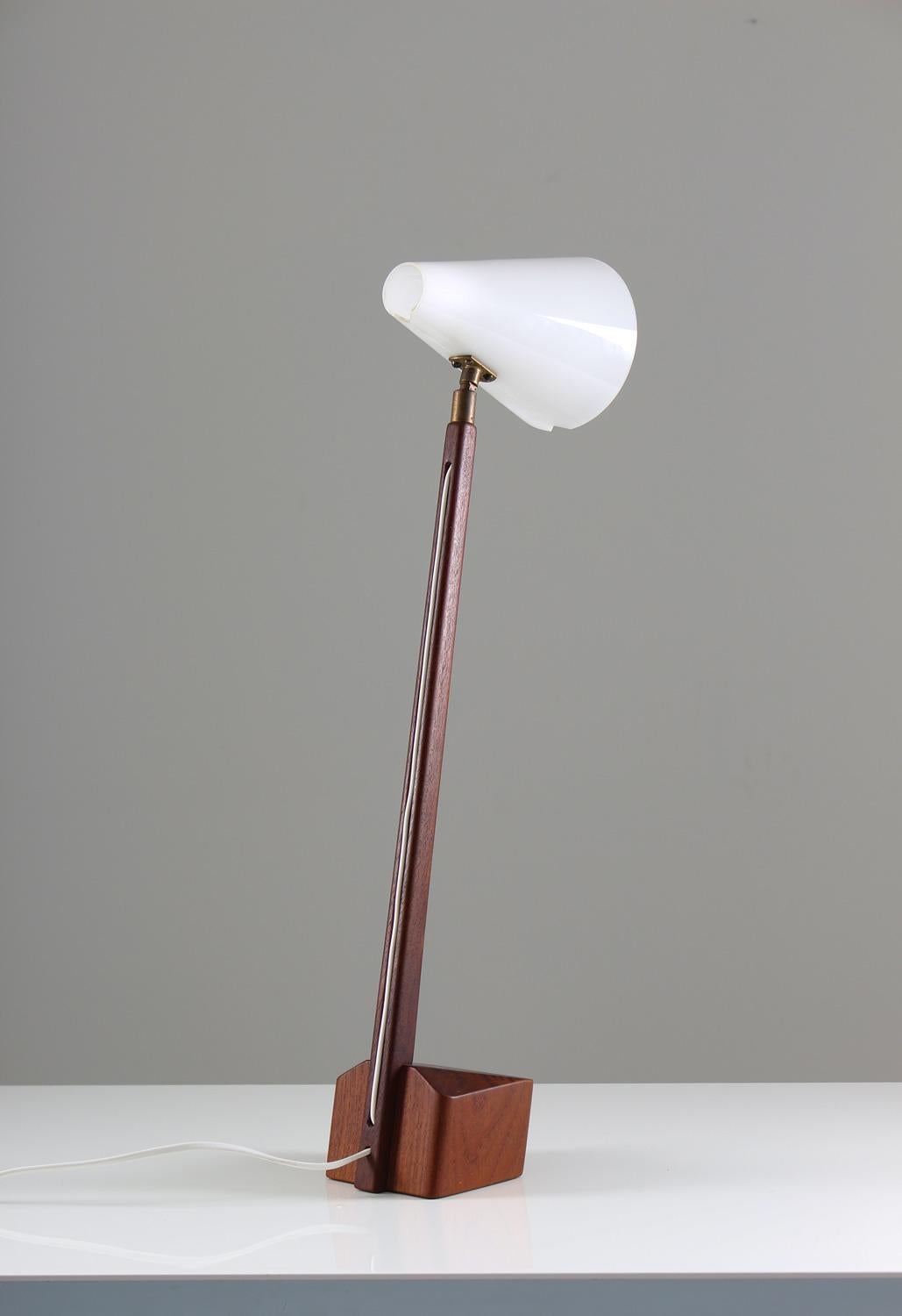 Swedish Midcentury Table Lamp in Acrylic and Teak, 1950s 1