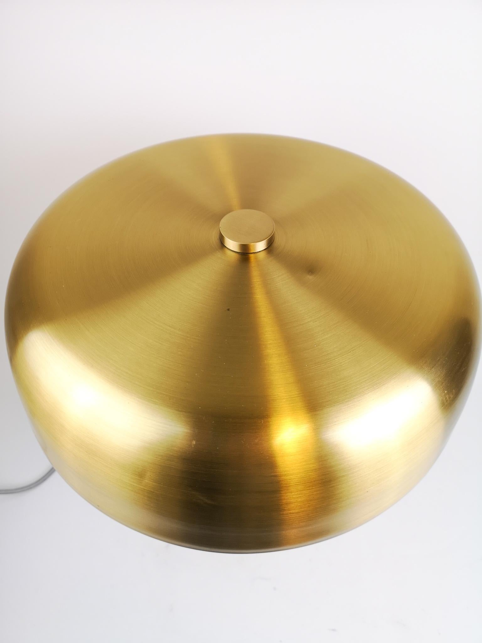 Scandinavian Modern Swedish Midcentury Table Lamp in Brass and Leather by Boréns